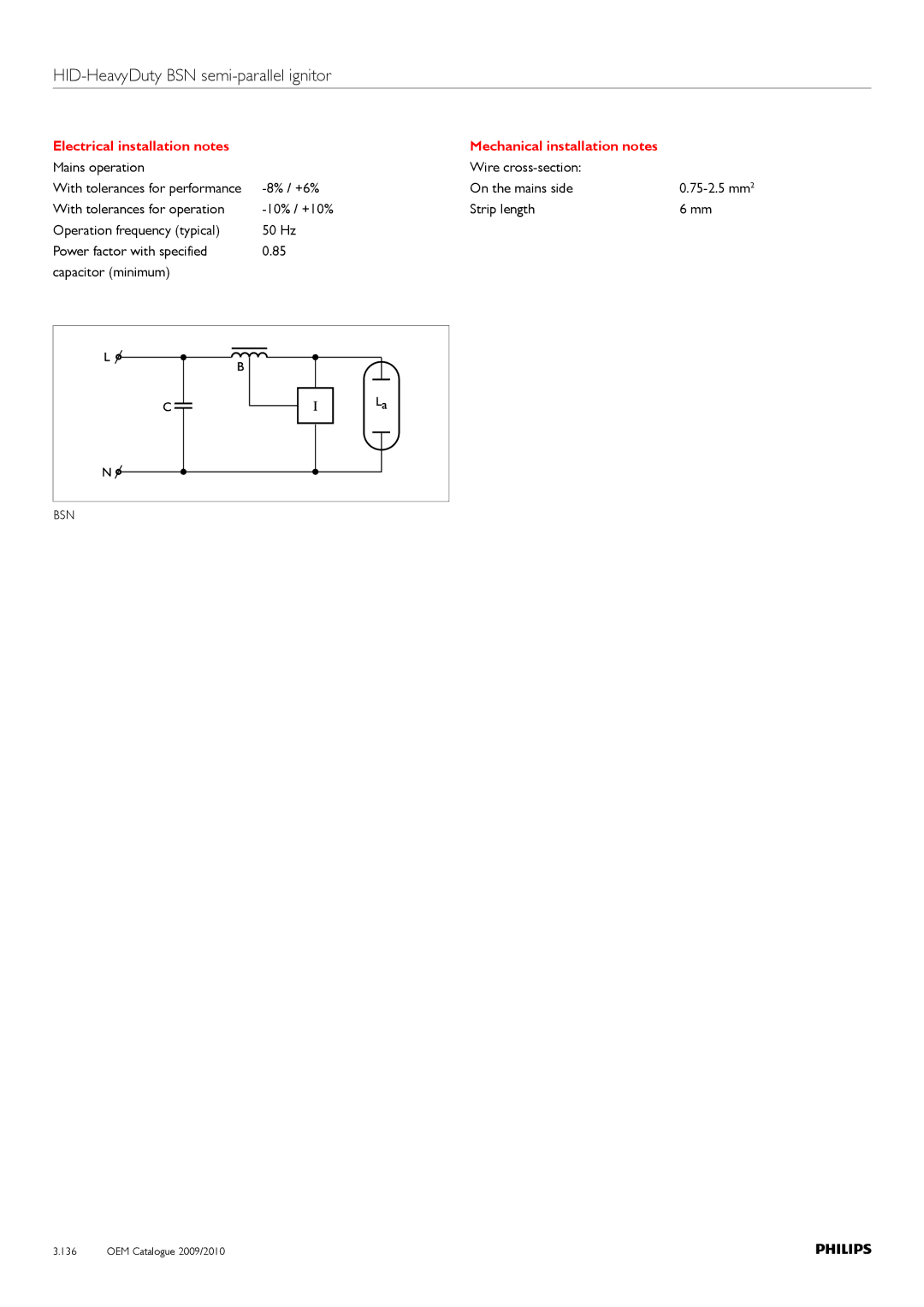 Philips 380-400-415V, 220-230-240V manual Electrical installation notes Mechanical installation notes 