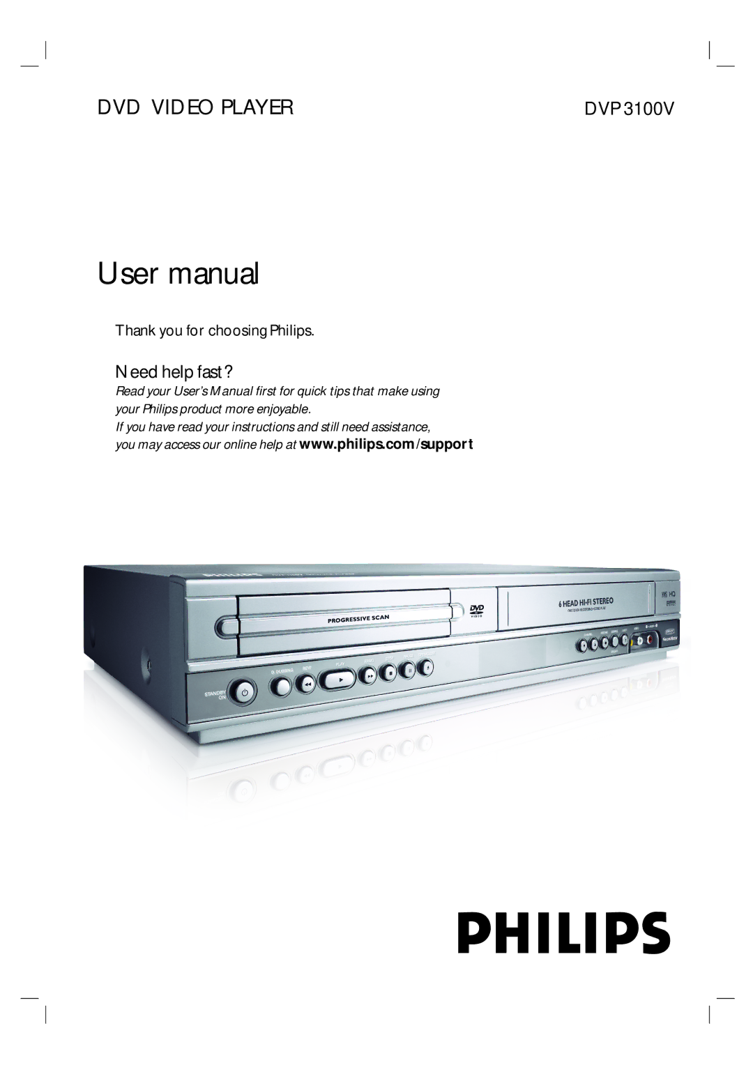 Philips 3834RV0038L user manual DVD Video Player 