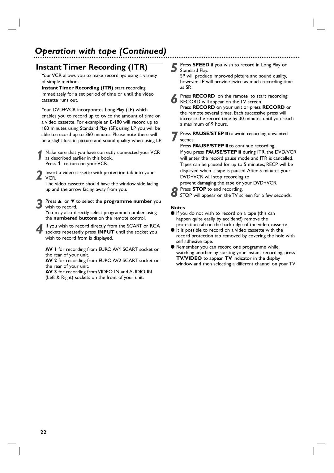 Philips 3834RV0048A manual Instant Timer Recording ITR 