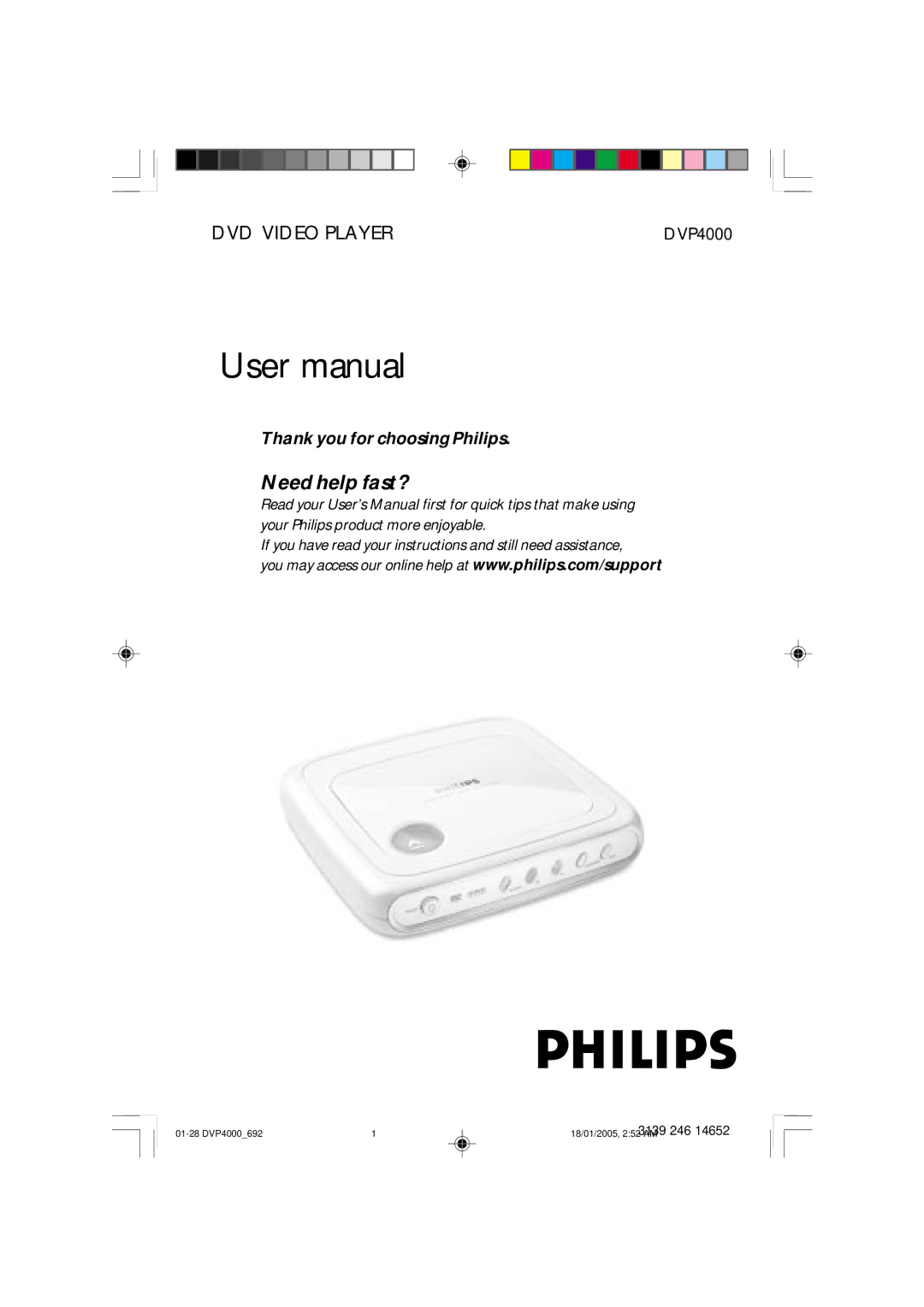 Philips 4000 user manual Need help fast?, 3139 246 