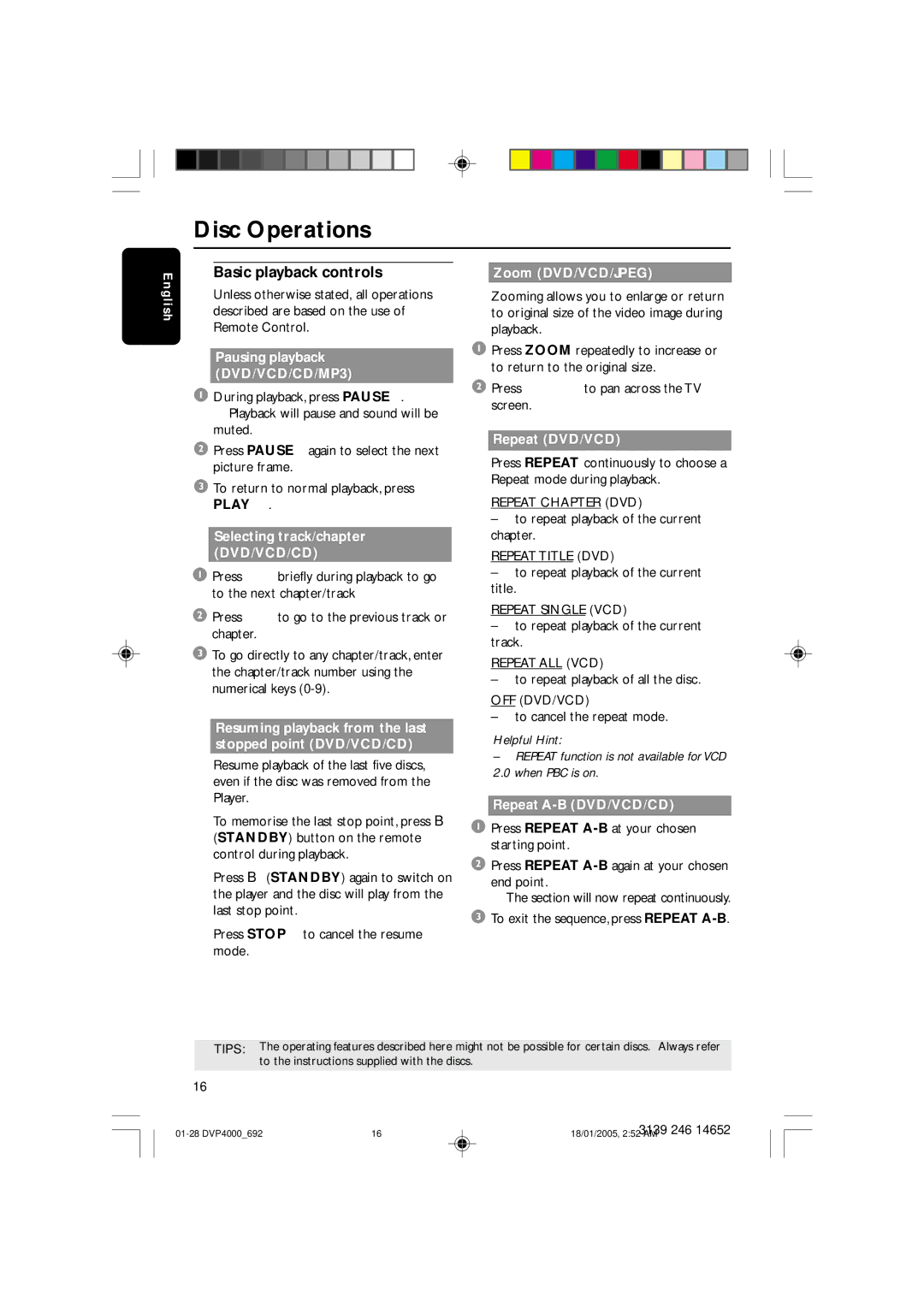 Philips 4000 user manual Play B 