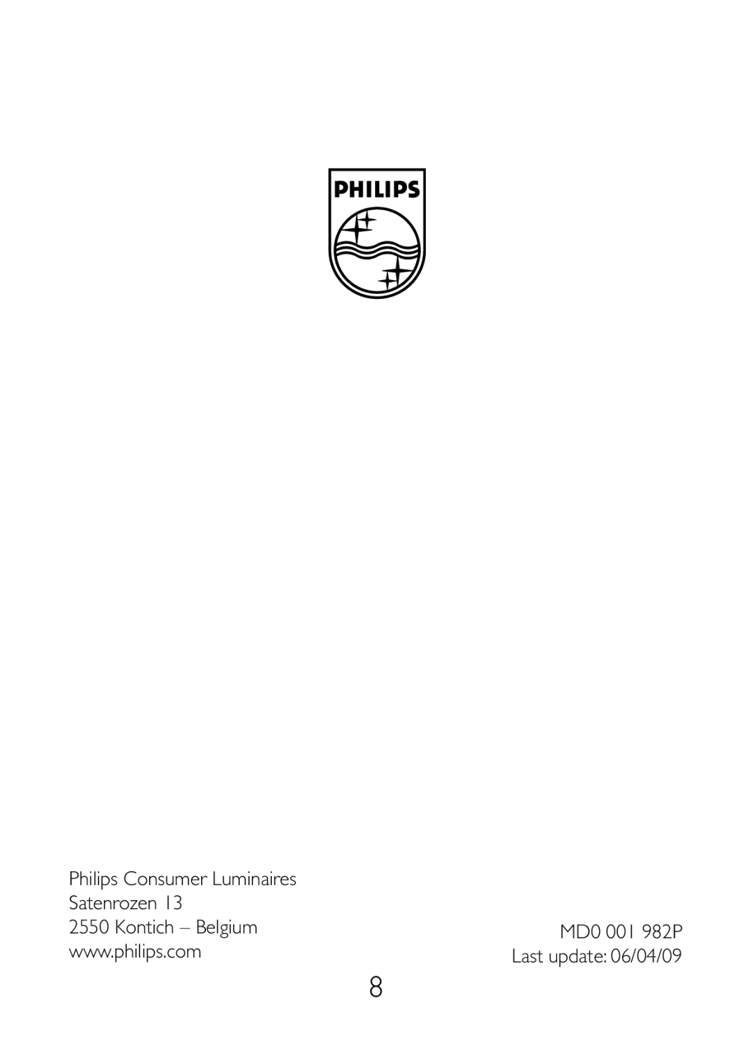 Philips 40340/11/16 user manual Last update 06/04/09 