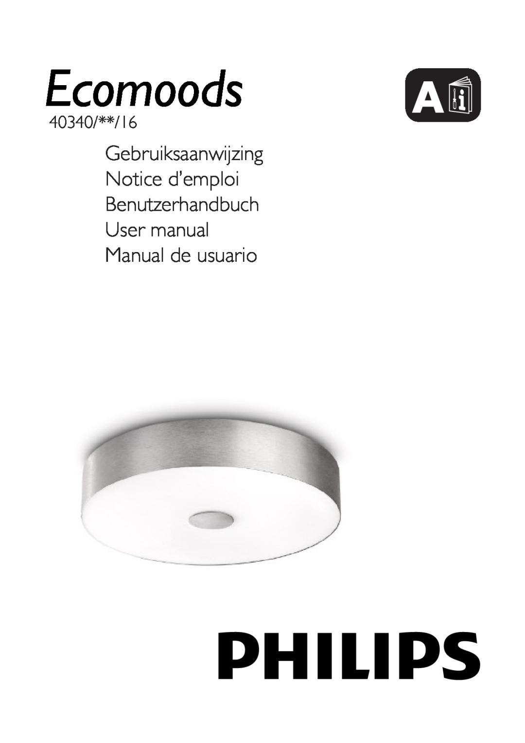 Philips 40340/48/16 user manual Gebruiksaanwijzing Notice d’emploi, Benutzerhandbuch User manual Manual de usuario 