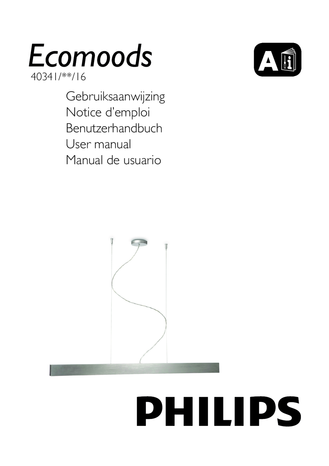 Philips 40341/48/16 user manual Gebruiksaanwijzing Notice d’emploi, Benutzerhandbuch User manual Manual de usuario 