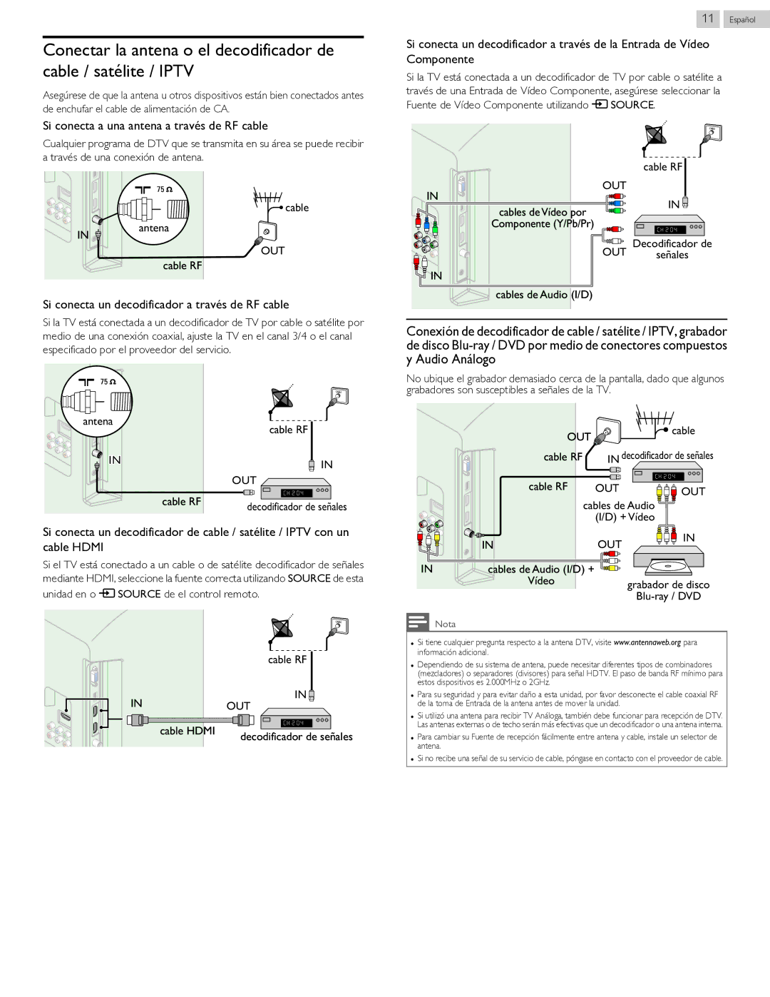 Philips 40PFL4709 user manual Out 