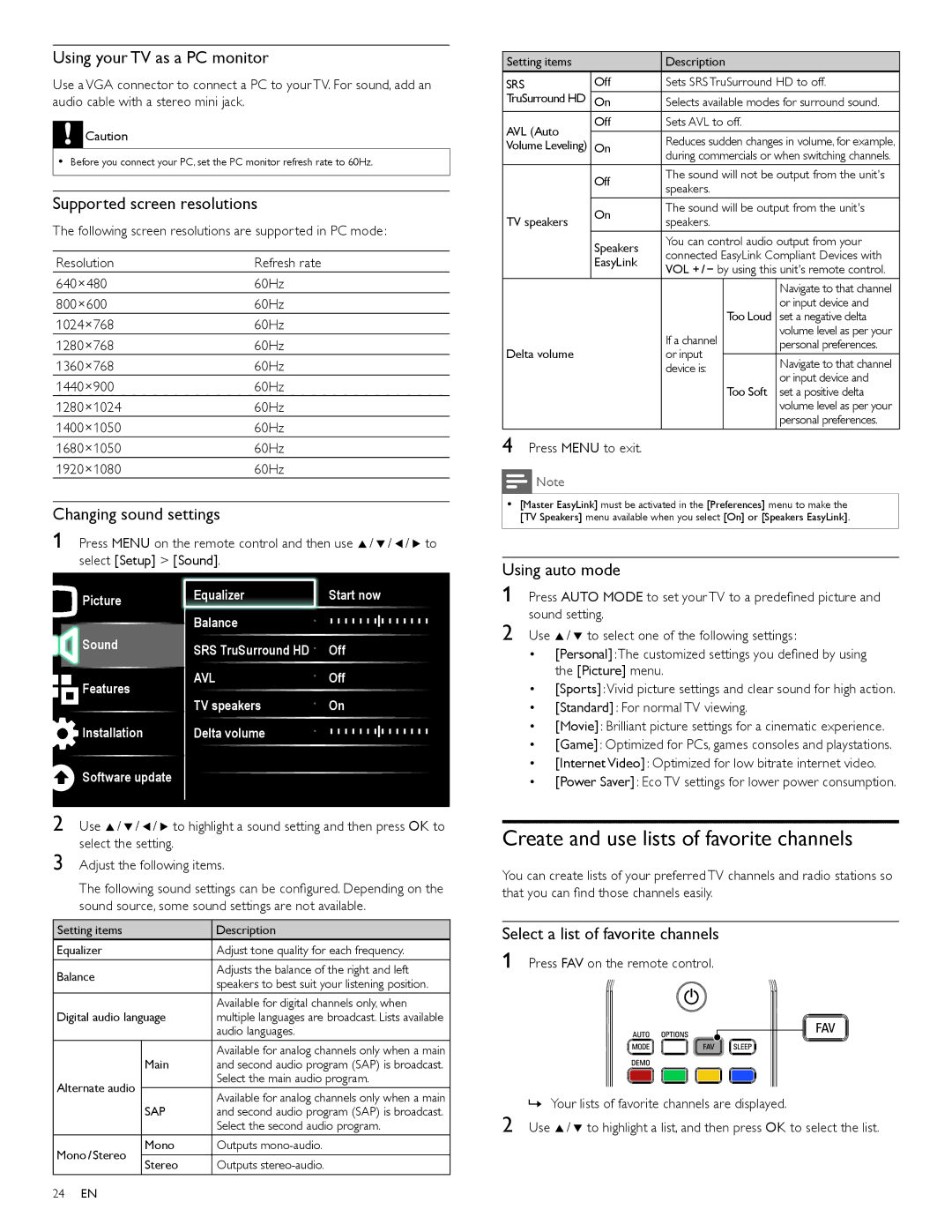 Philips 40PFL5705DV, 46PFL5705DV/F7, 55PFL5705DV user manual Create and use lists of favorite channels 