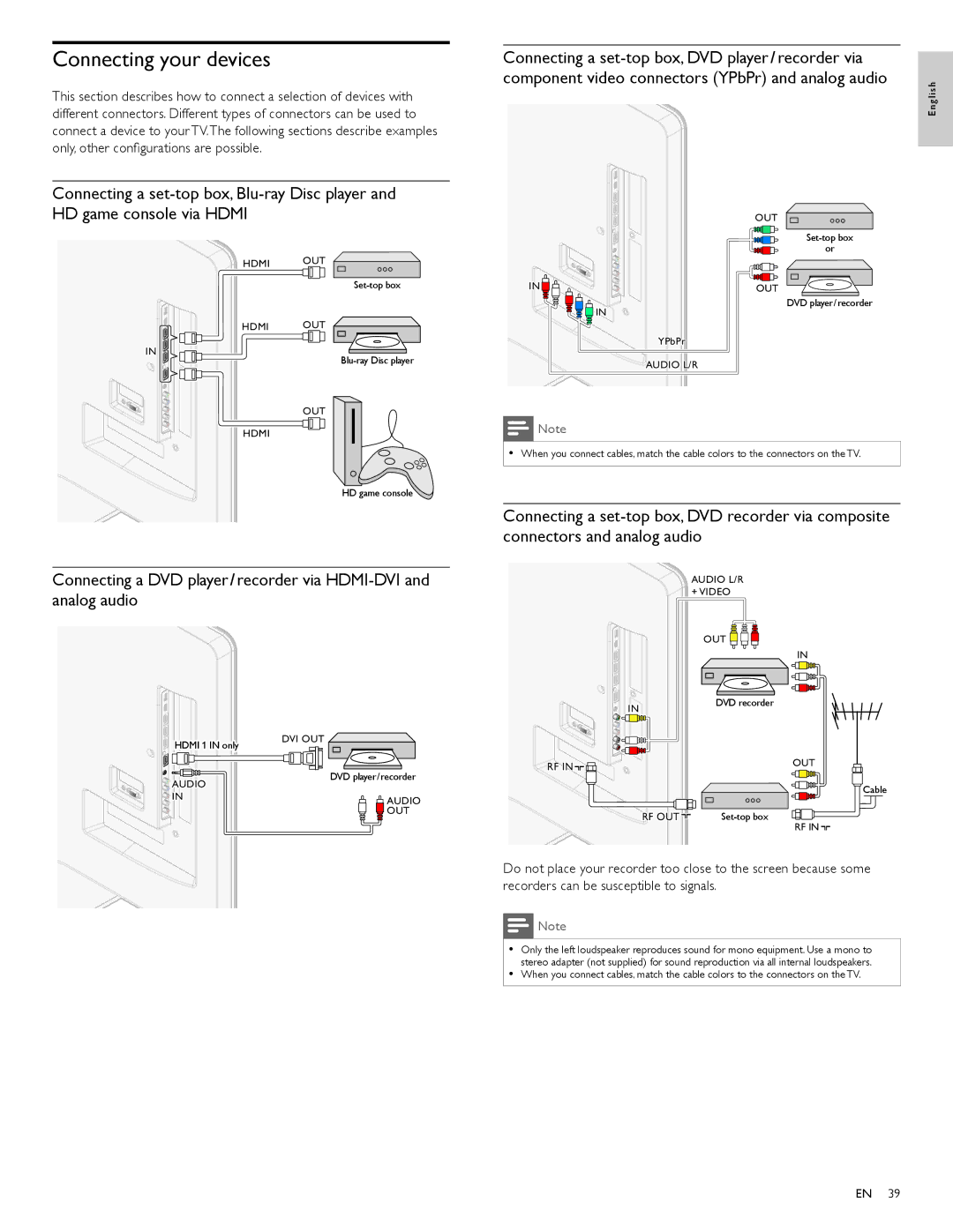 Philips 40PFL5705DV, 46PFL5705DV/F7, 55PFL5705DV user manual Connecting your devices 