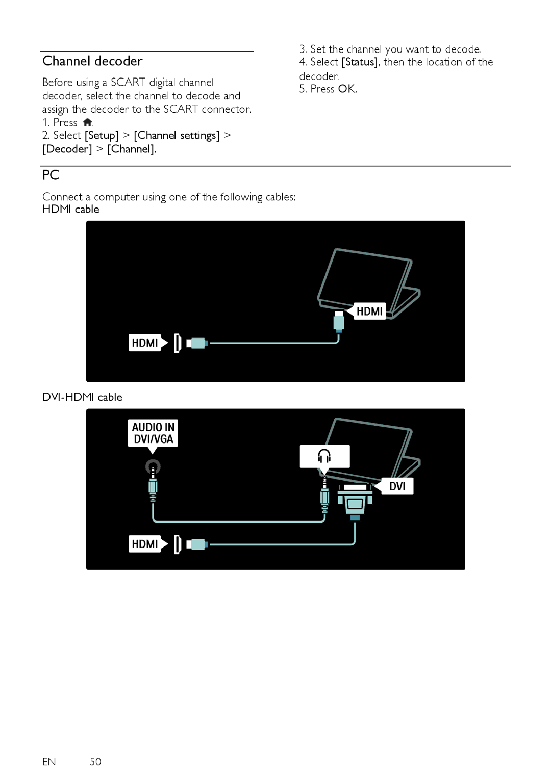 Philips 32PFL6505H, 40PFL6505H, 40PFL6405H, 32PFL6405H user manual Channel decoder 