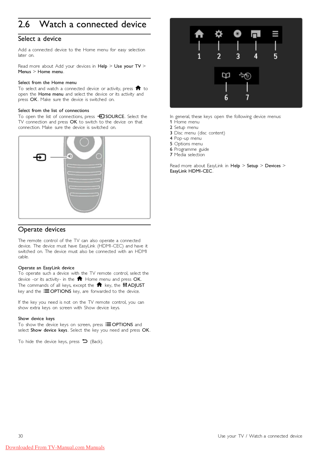 Philips 40PFL9715, 46PFL9715 manual Watch a connected device, Select a device 