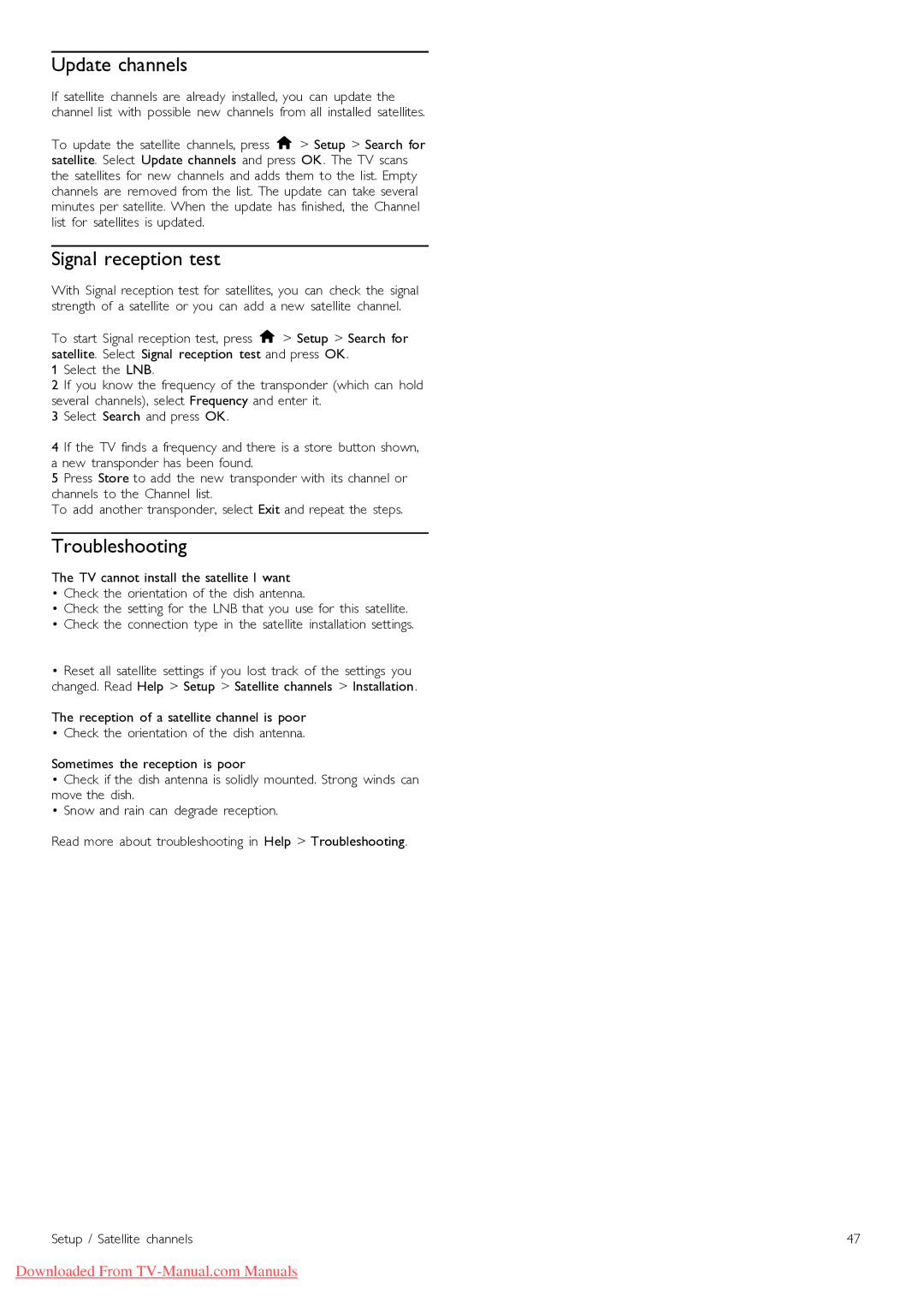 Philips 46PFL9715, 40PFL9715 manual Signal reception test, Troubleshooting 