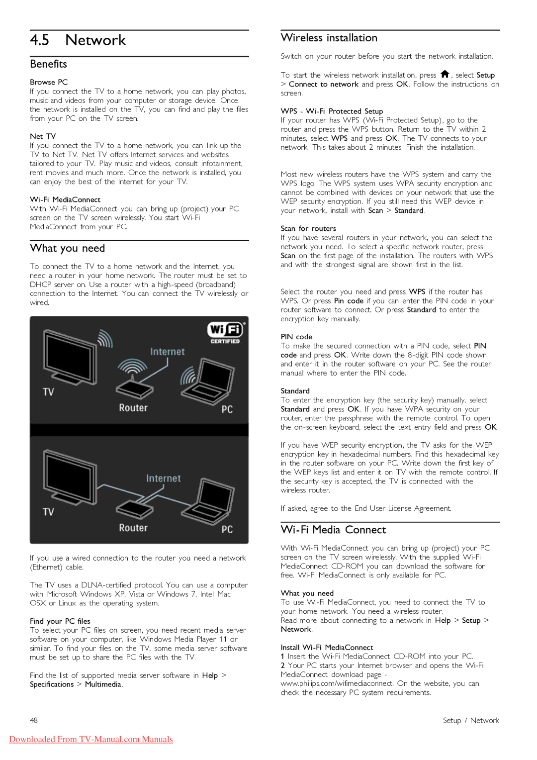 Philips 40PFL9715, 46PFL9715 manual Network, Benefits, Wireless installation, Scan for routers 