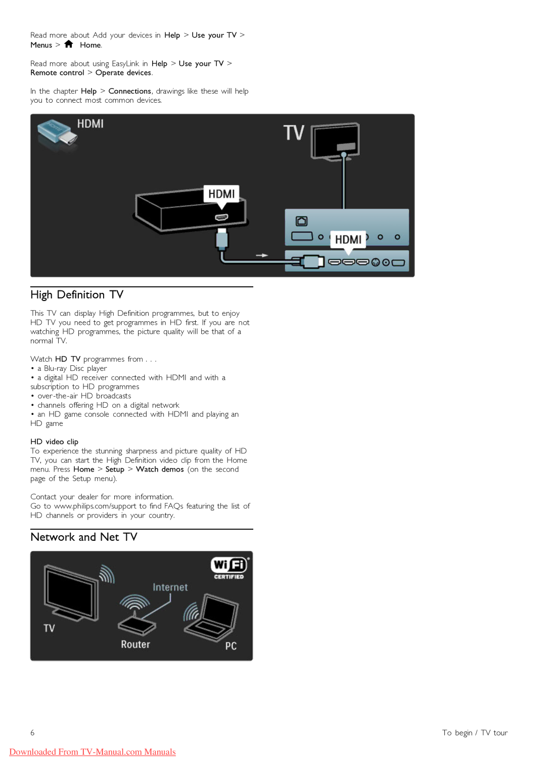 Philips 40PFL9715, 46PFL9715 manual High Definition TV, Network and Net TV 