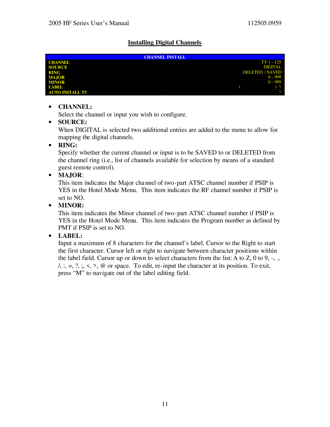 Philips 32HF7543, 42HF7543, 37HF7543 user manual ∙ Major, ∙ Minor 