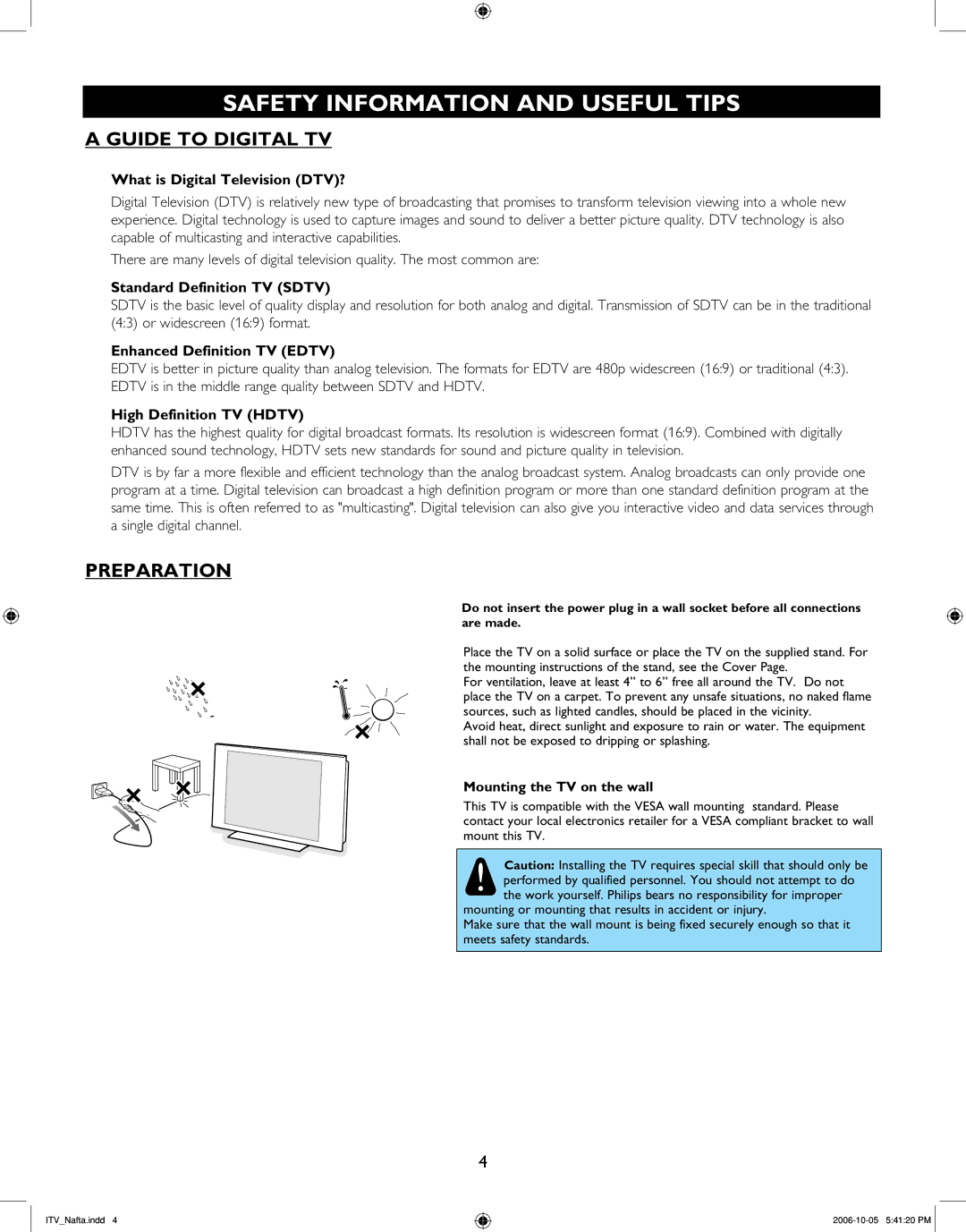 Philips 42HF7544R, 37HF7544D, 32HF7544D, 26HF5544D user manual Safety Information and Useful Tips, Guide to Digital TV 