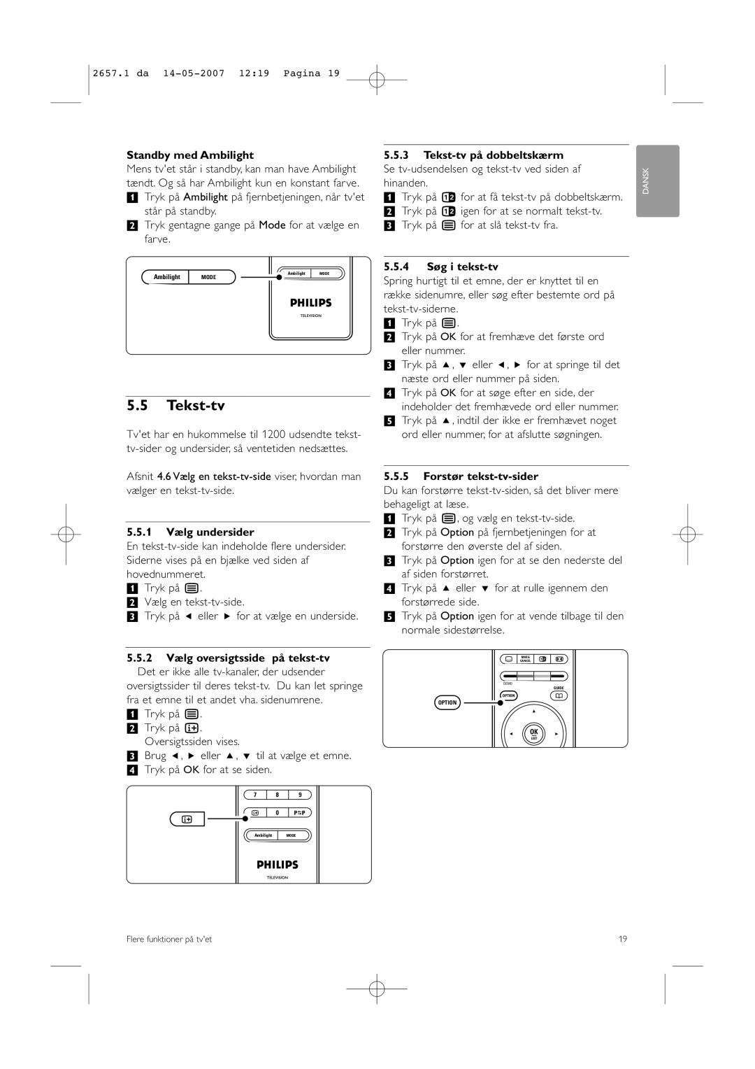 Philips 32HF9385D, 42HF9385D manual Tekst-tv 