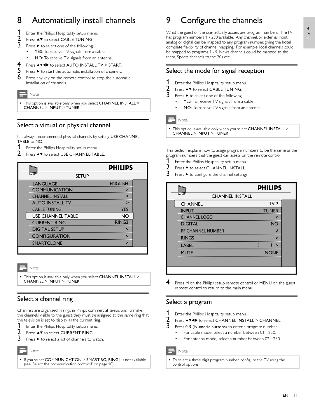 Philips 52HFL5581V/27, 42HFL5581L/27, 42HFL5581V/27, 37HFL5581V/27 Automatically install channels, Configure the channels 