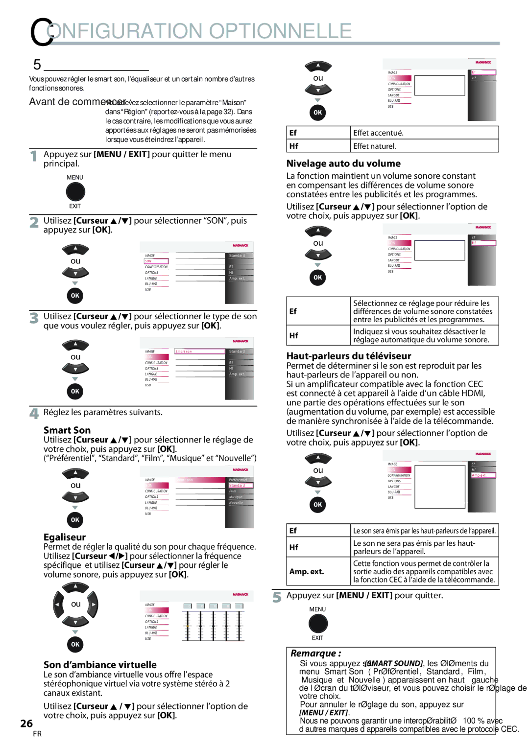 Philips 42MD459B user manual Réglage du Son 