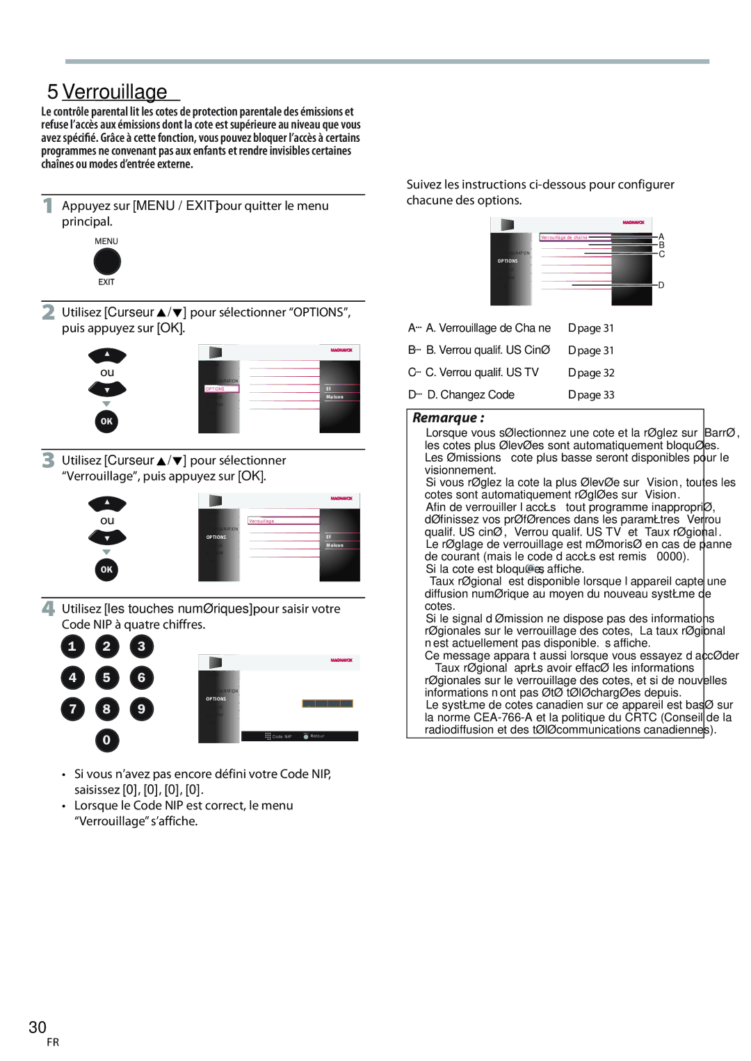 Philips 42MD459B user manual  Verrouillage, Changez Code 