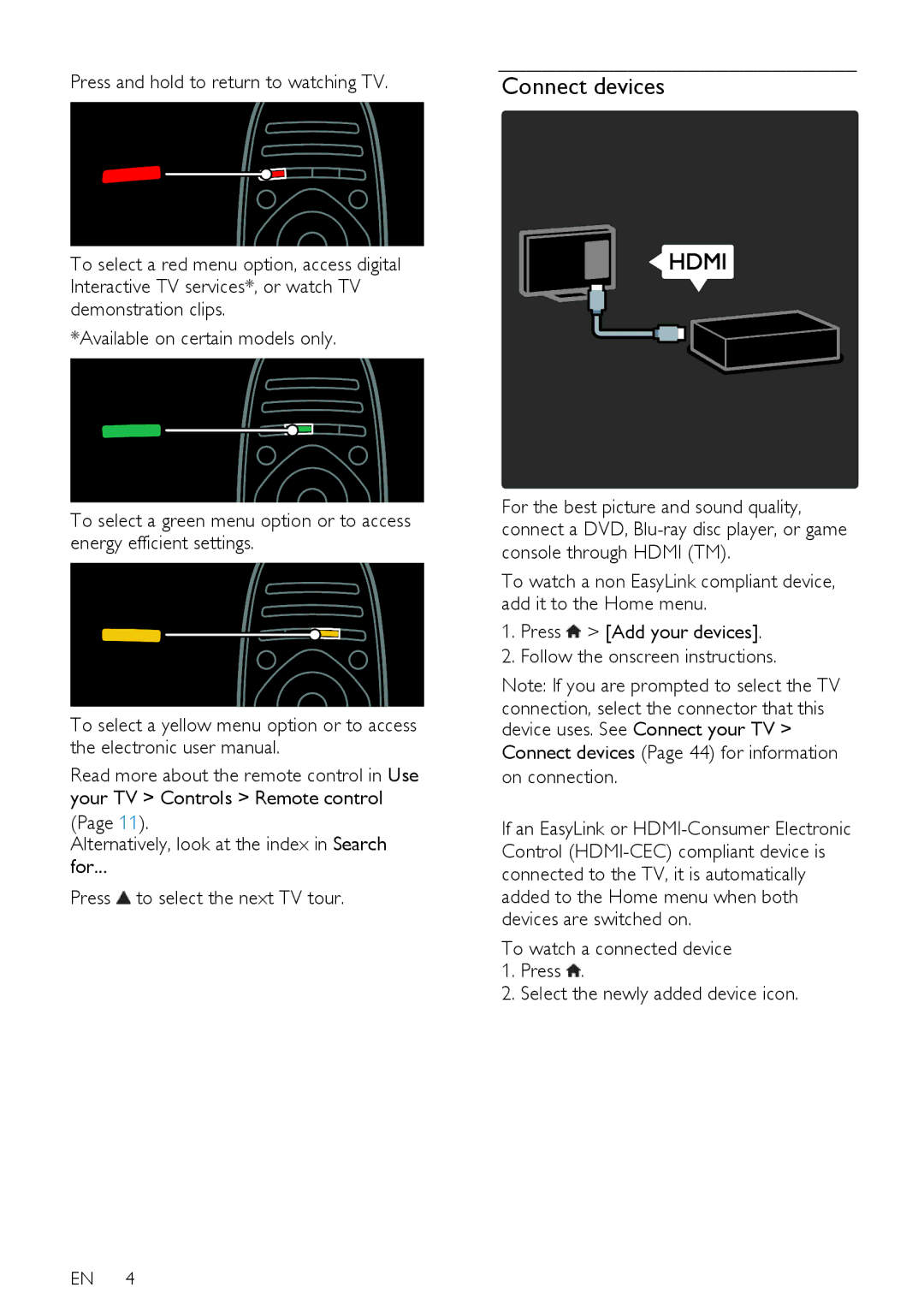 Philips 32PDL7906K, 42PDL7906T, 42PDL7906H, 42PDL7906K, 32PDL7906T, 32PDL7906H user manual Connect devices 