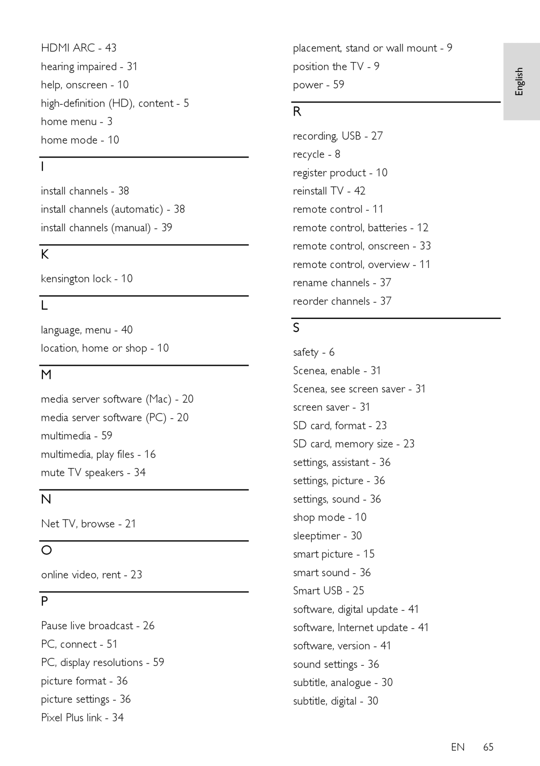 Philips 32PDL7906H, 42PDL7906T, 42PDL7906H, 42PDL7906K, 32PDL7906T, 32PDL7906K user manual Kensington lock 