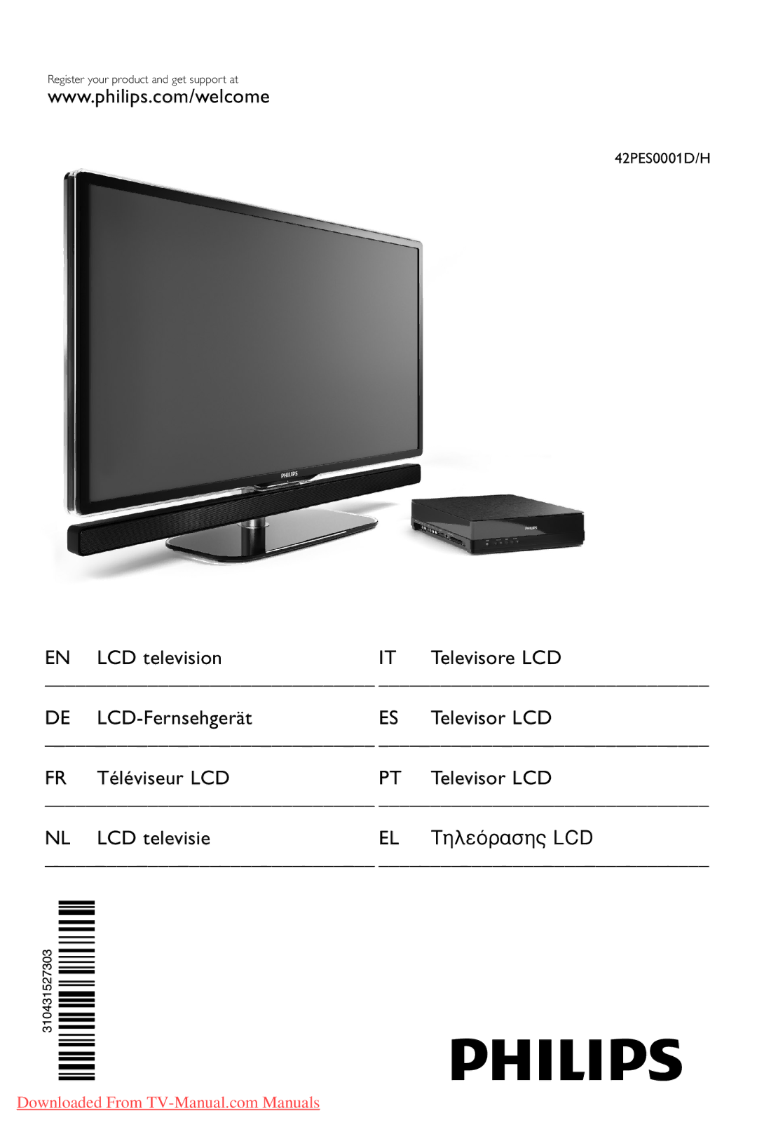 Philips 42PES0001D/H manual 