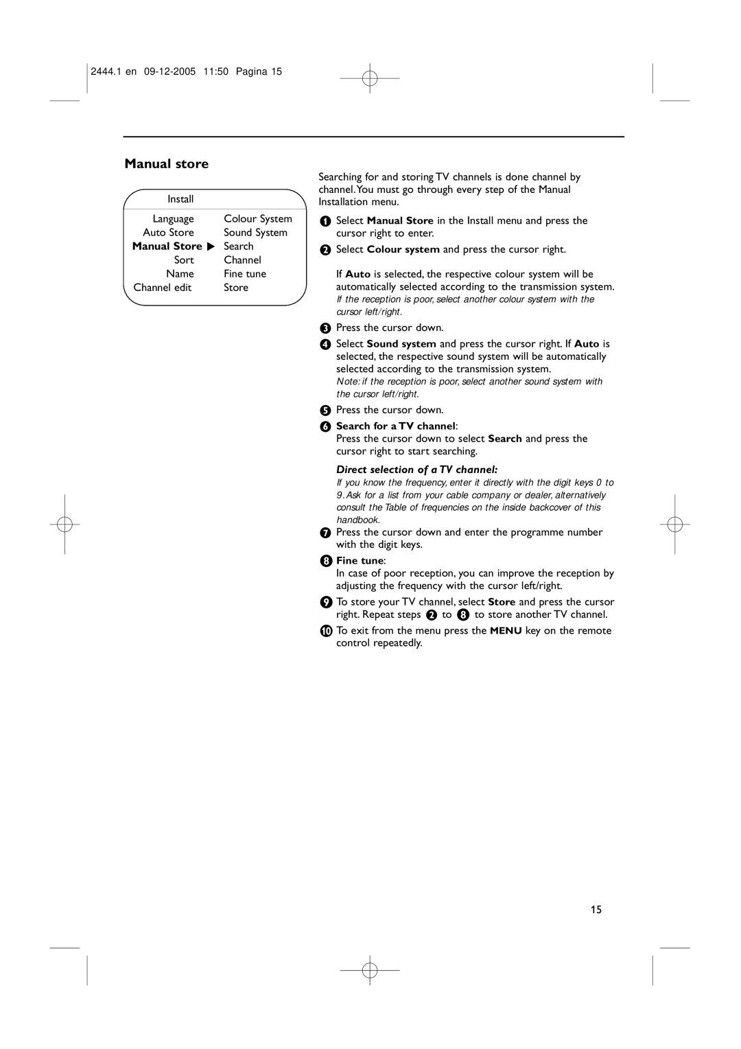 Philips 42PF5320/79 manual Manual store, Manual Store π Search 