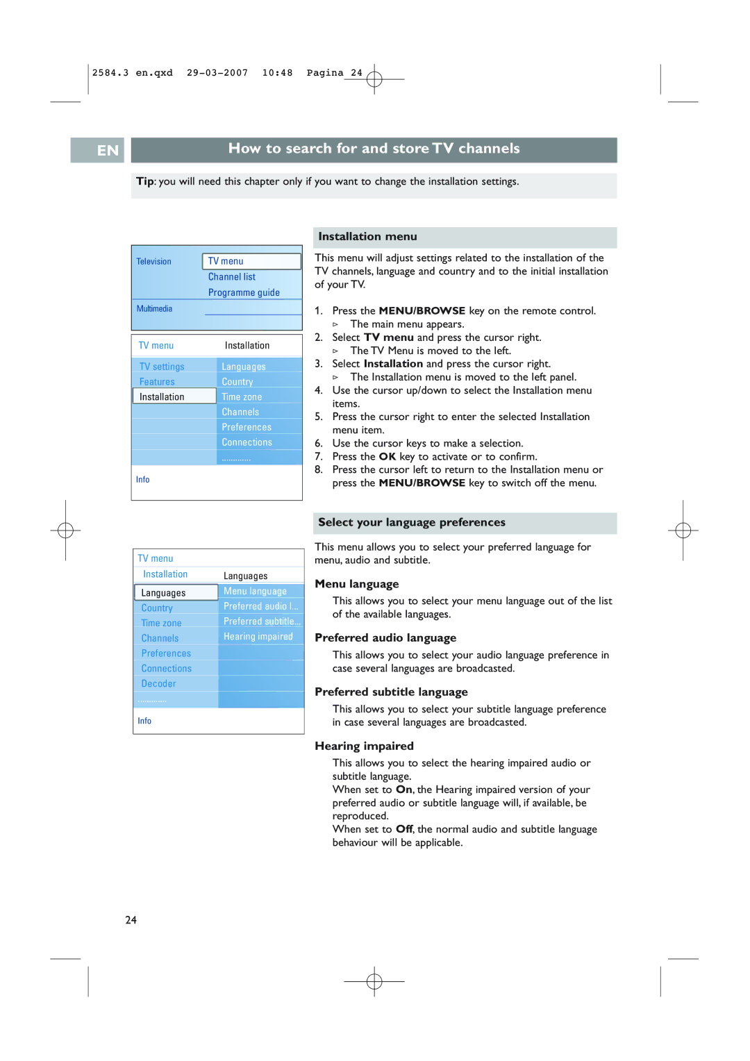 Philips 42PF7621D/10, 42PF7641D/10 user manual How to search for and store TV channels 