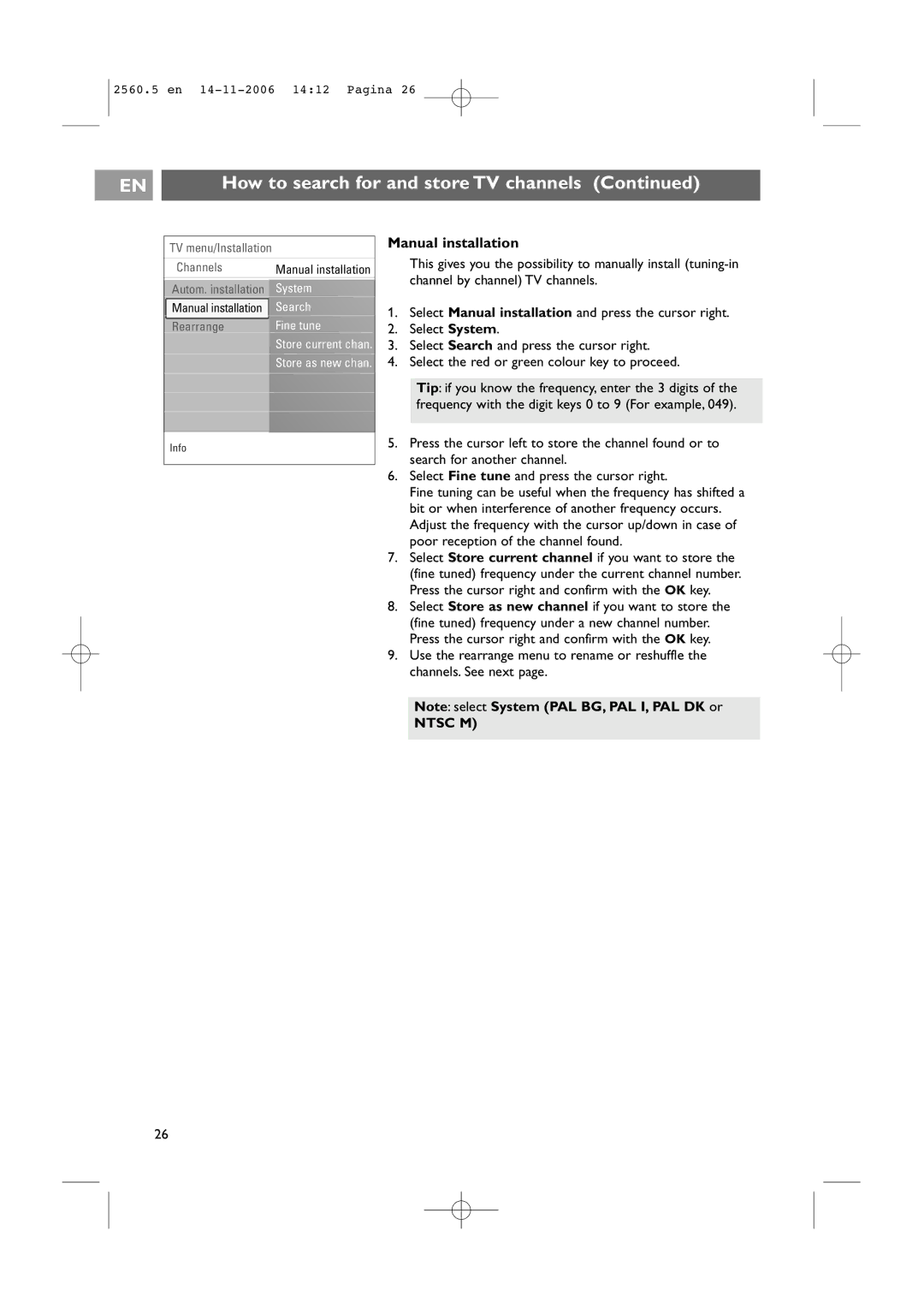 Philips 42PF9541/93, 32-37-42PF9531/93 user manual Manual installation 