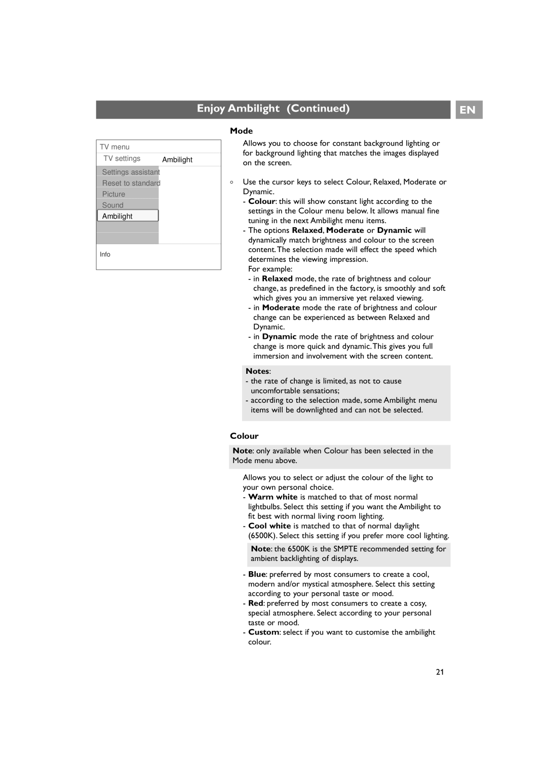 Philips 42PF9641D/10 instruction manual Colour, For example 