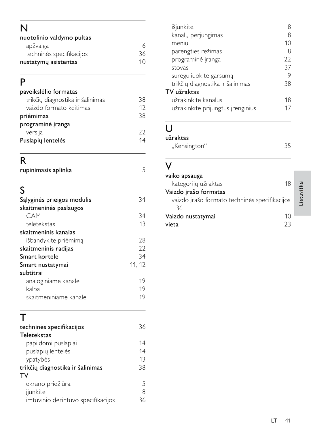 Philips 42PFL3404D/12 manual Skaitmeninės paslaugos, Cam 