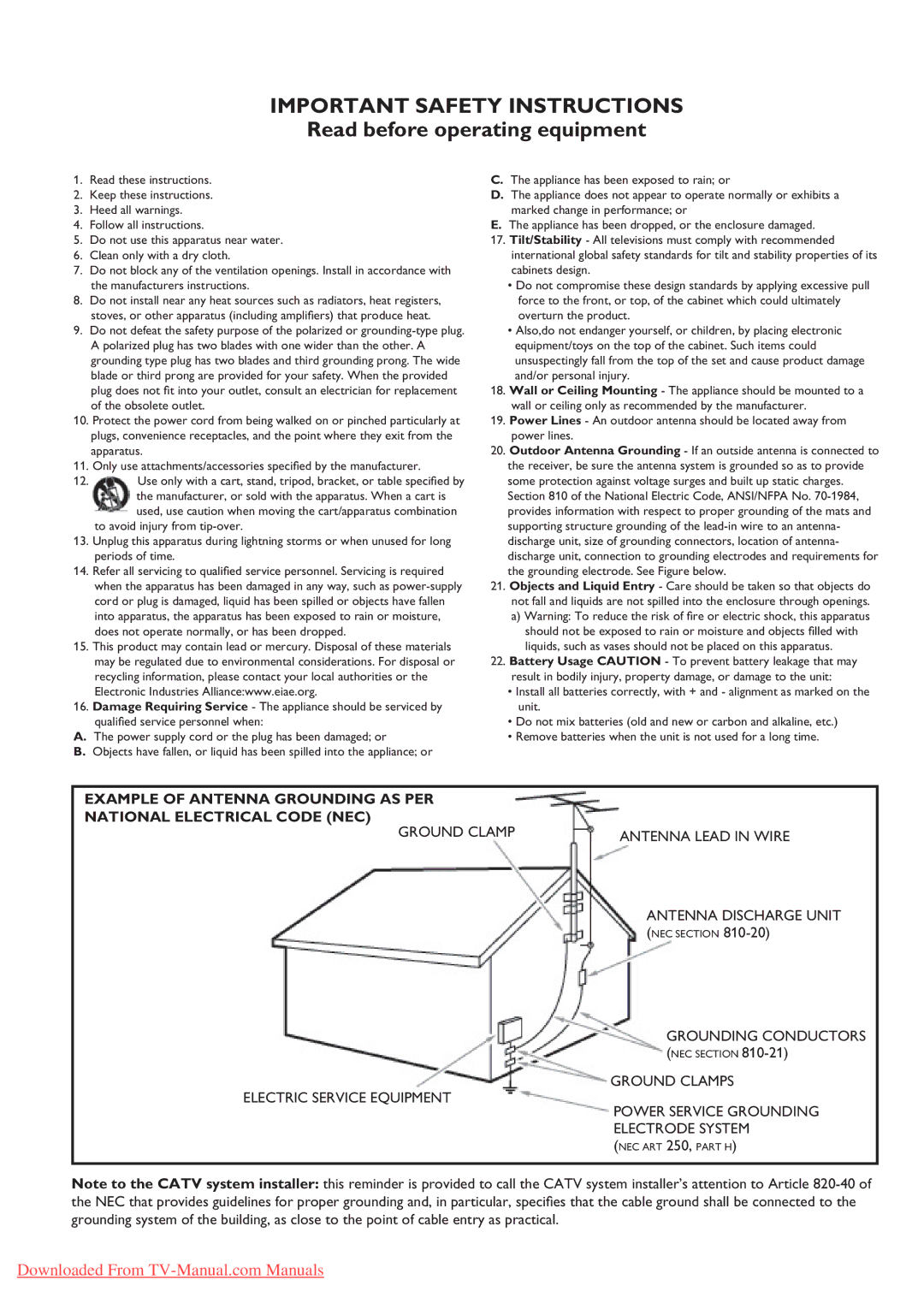 Philips 32PFL5604/77, 42PFL5604/78, 42PFL5604/77, 32PFL5604/78 user manual Important Safety Instructions 