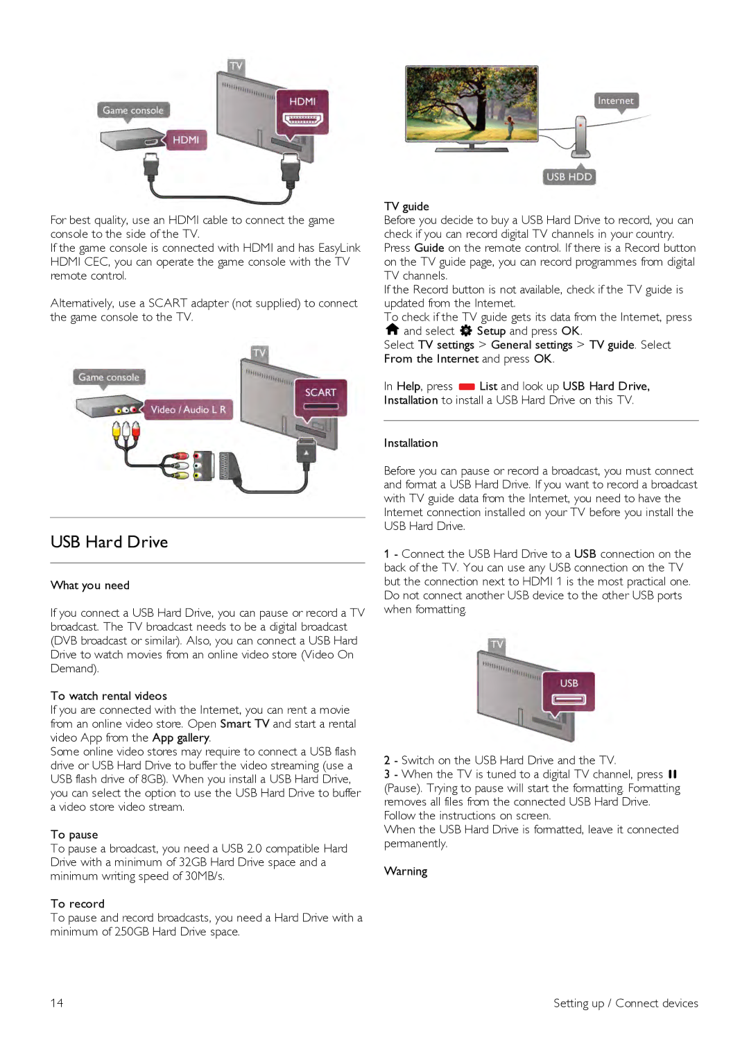 Philips 42PFL6907, 47PFL6907 manual USB Hard Drive 