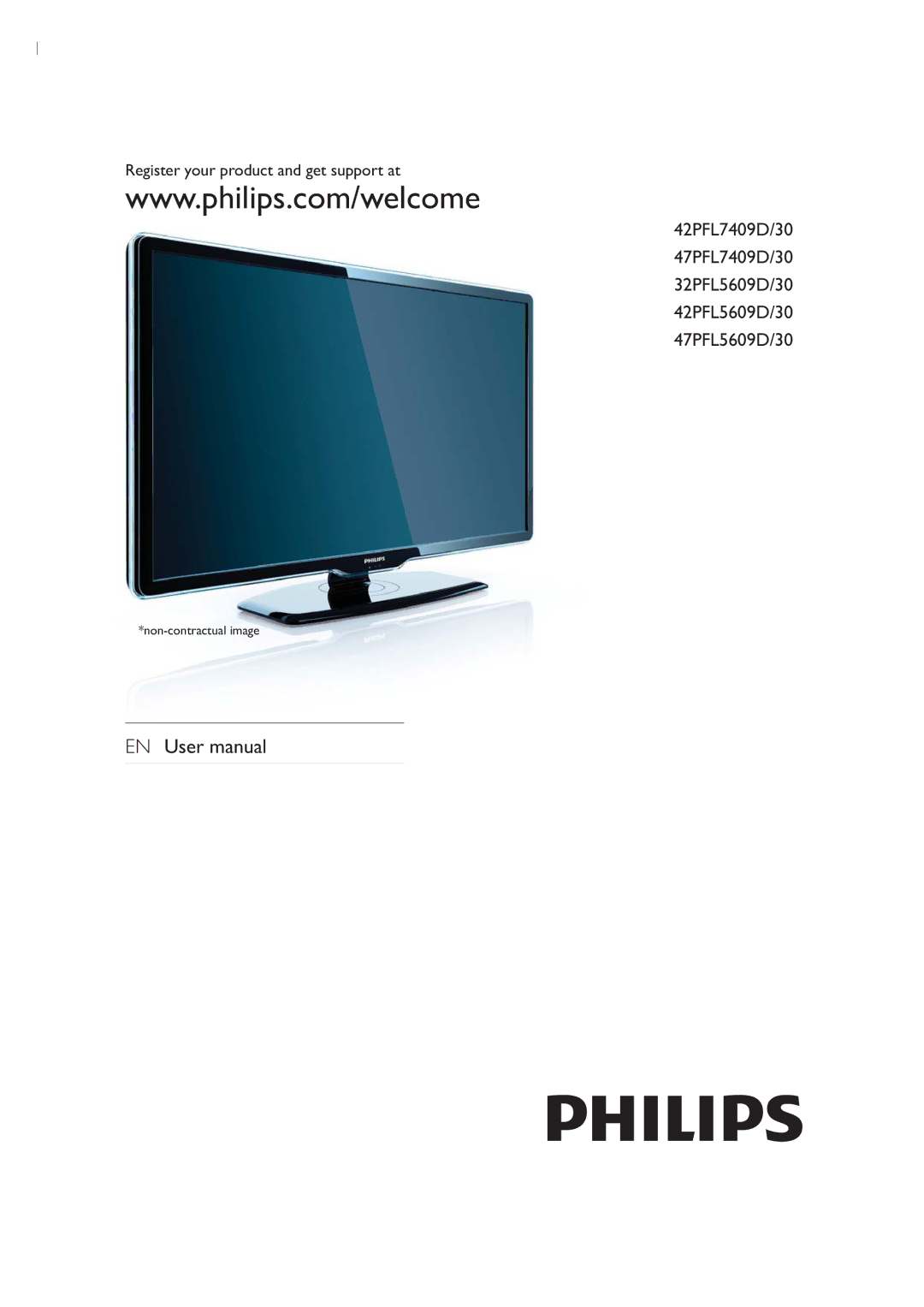 Philips 42PFL7409D/30 user manual Register your product and get support at 