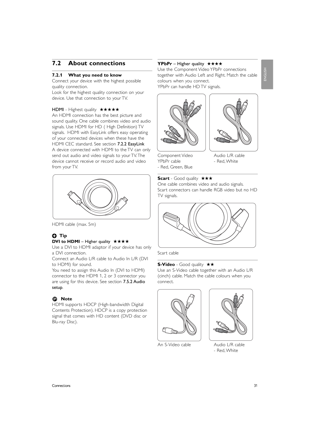 Philips 42PFL7433, 42PFL7423 manual About connections, What you need to know, r Note, à Tip, Connections 