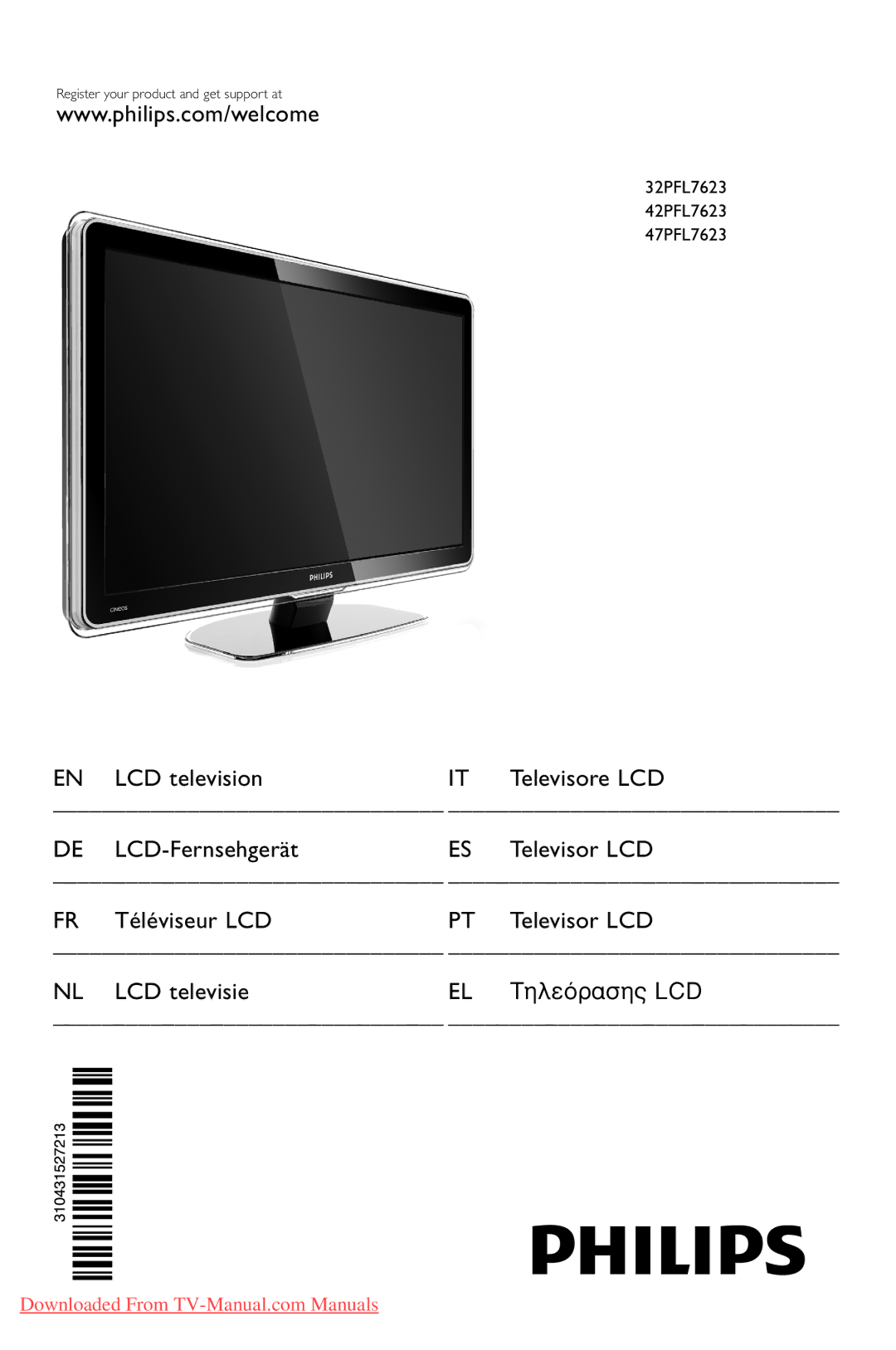 Philips manual 32PFL7623 42PFL7623 47PFL7623 