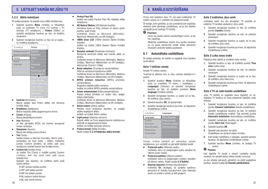 Philips 42PFL9732D manual Automâtiska uzstâdîðana 