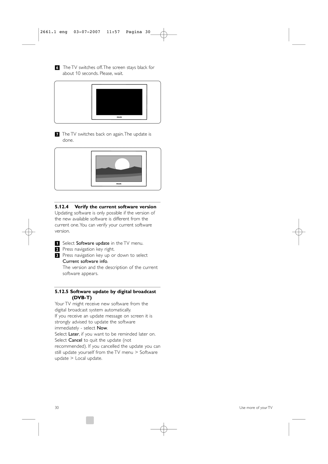 Philips 42PFL9742D/19 manual Software update by digital broadcast DVB-T 