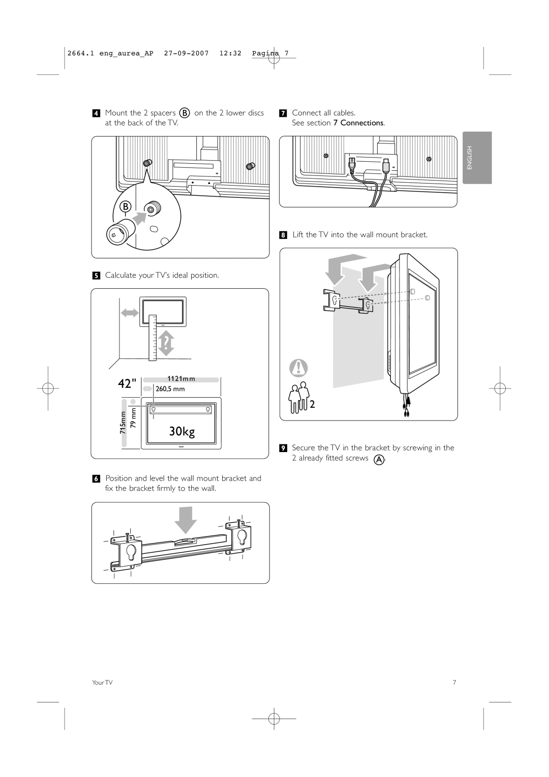 Philips 42PFL9900/98 manual 30kg 