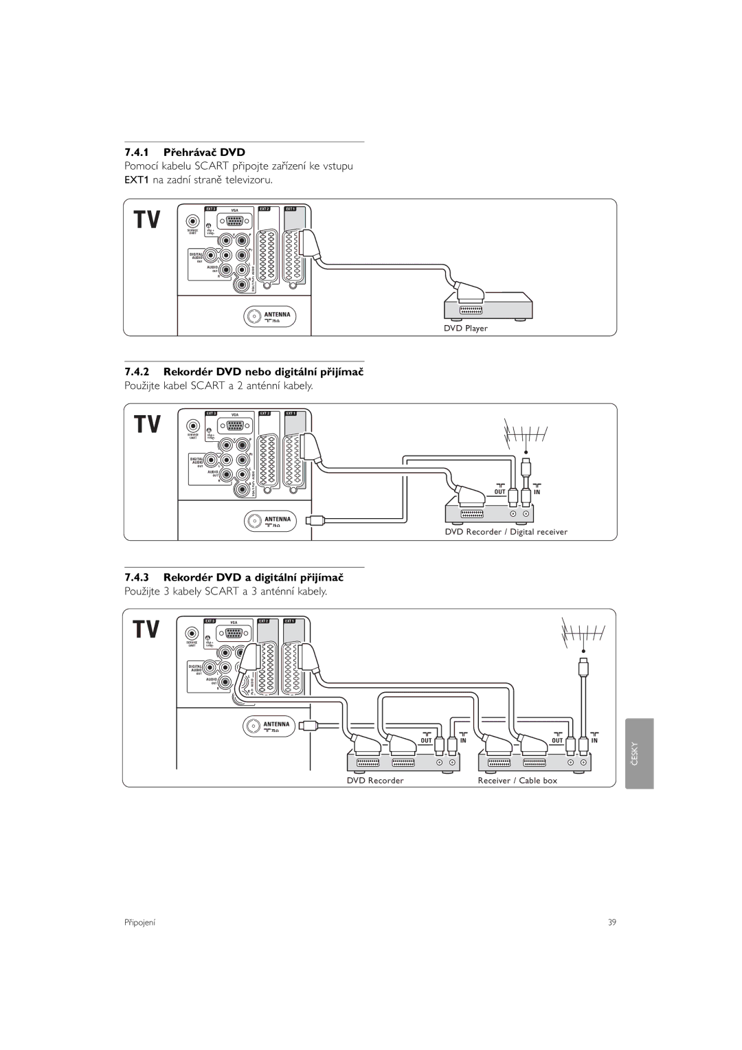 Philips 37PFL9903H/10, 42PFL9903H/10 manual 1 Přehrávač DVD 