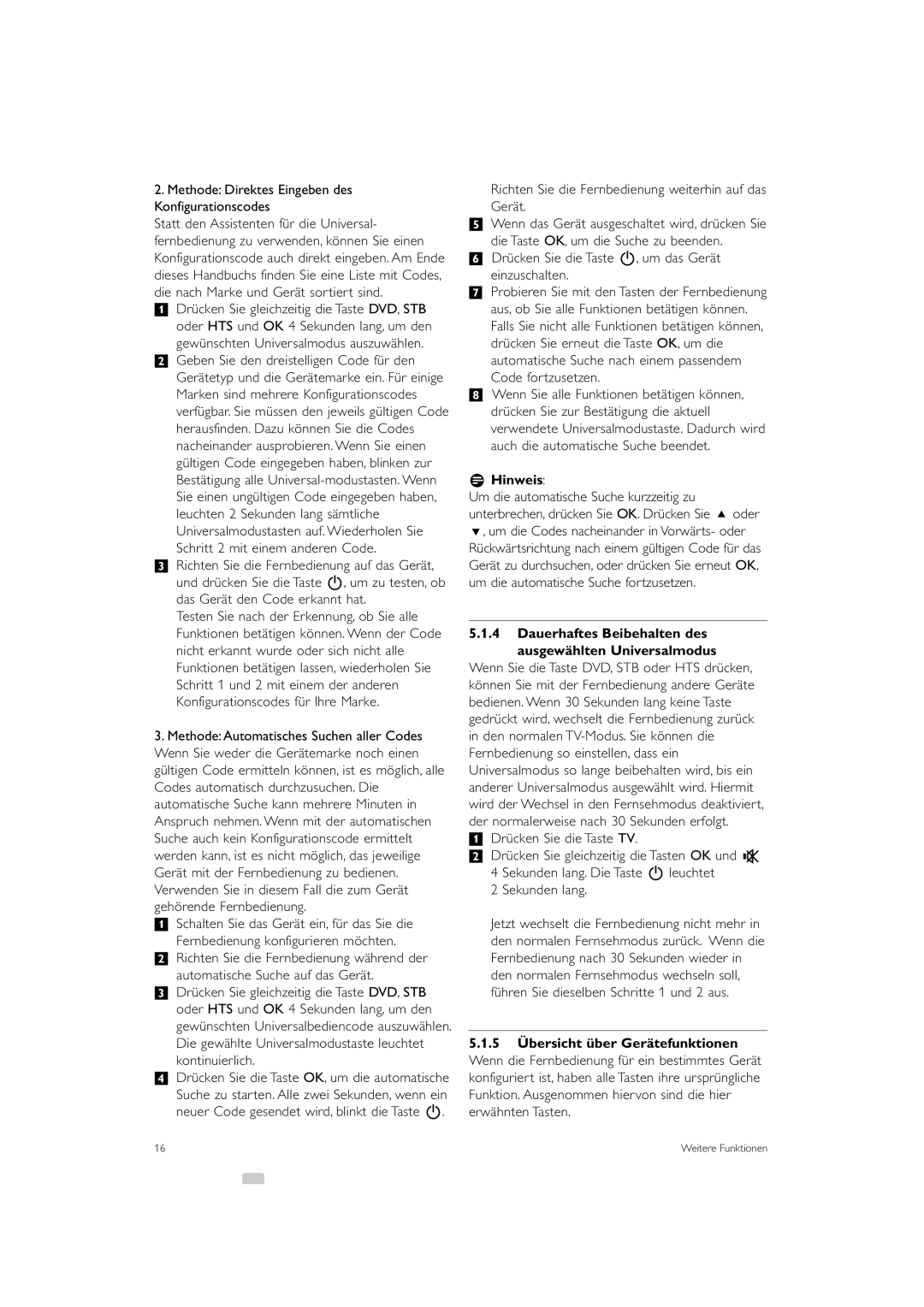 Philips 42PFL9903H/10, 37PFL9903H/10 manual Dauerhaftes Beibehalten des Ausgewählten Universalmodus 