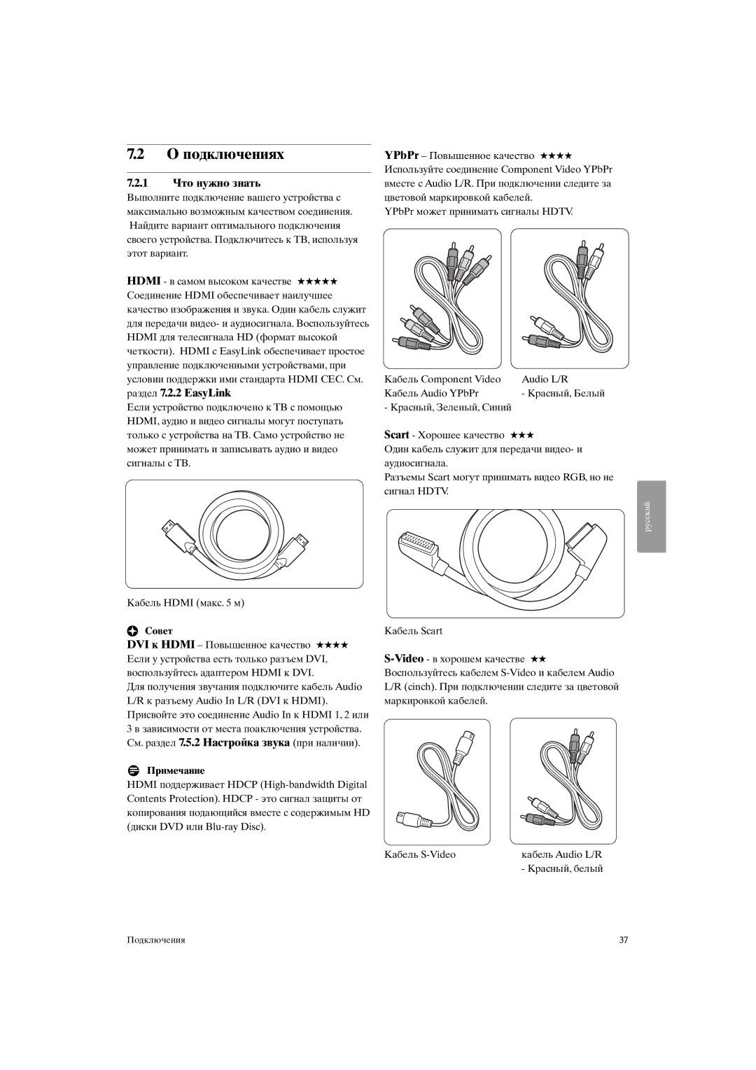 Philips 37PFL9903H/10, 42PFL9903H/10 manual О подключениях, 1 Что нужно знать, Примечание 