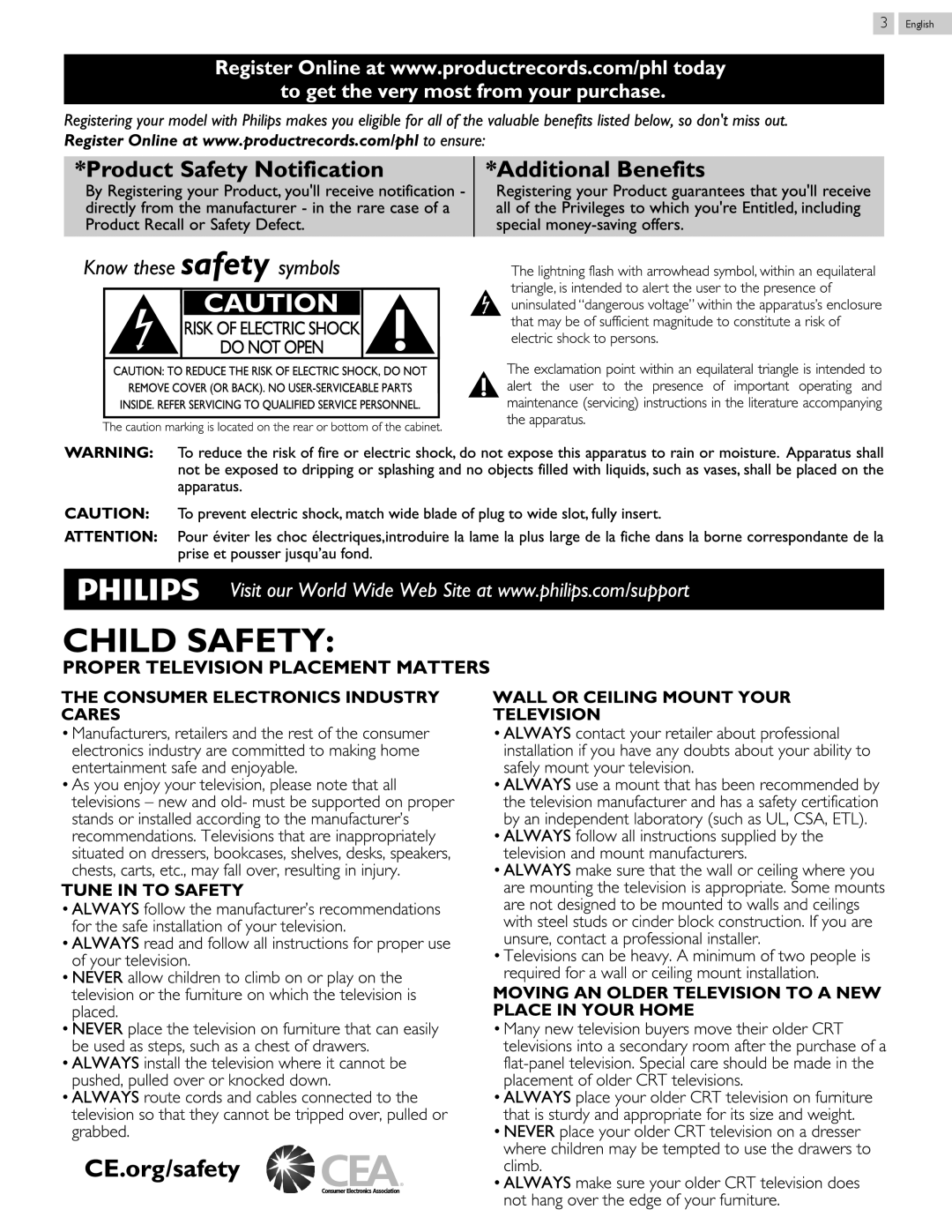 Philips 55PFL4909, 43PFL4909, 43PFL4609, 65PFL4909, 49PFL4609, 32PFL4609, 40PFL4609, 40PFL4909 Product Safety Notification 