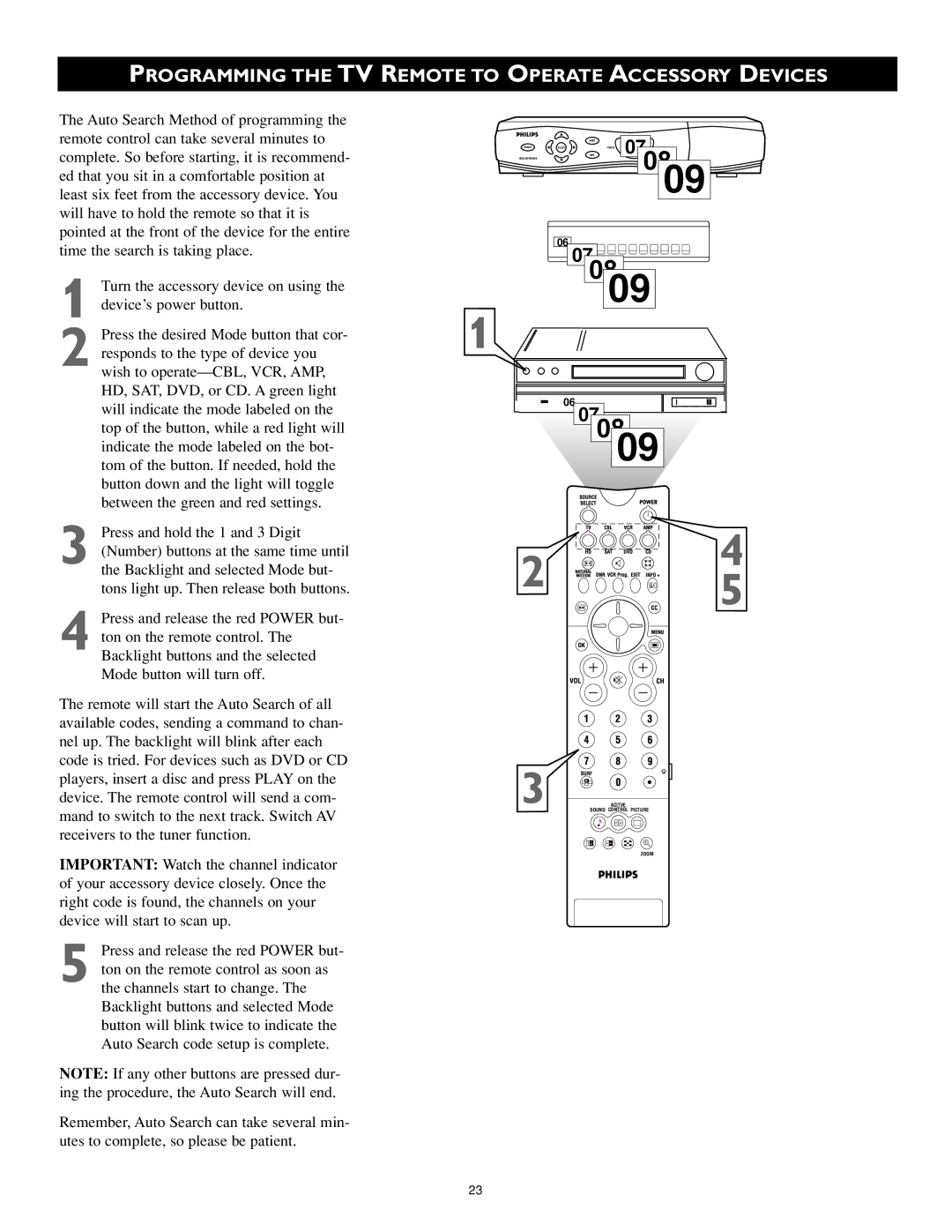 Philips 55PL9523, 44PL9523, 55PL9223 setup guide 0809 