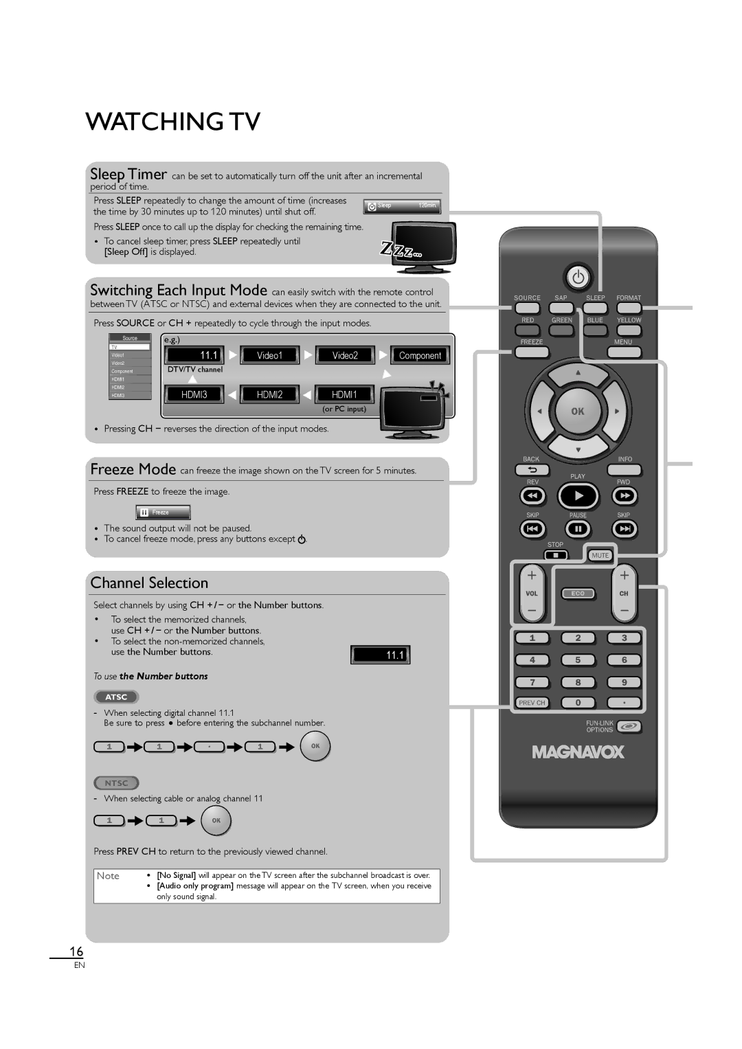 Philips 46MF440B/F7, 46MF460B owner manual Watching TV, Select channels by using CH + / − or the Number buttons 