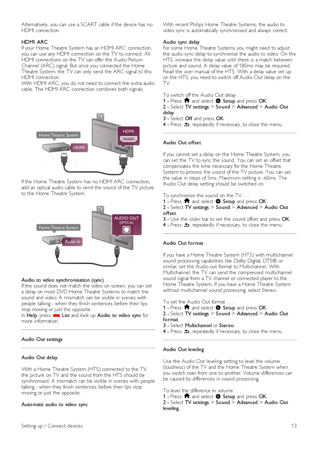 Philips 55PDL890, 46PDL890 user manual Hdmi ARC, Audio Out format 