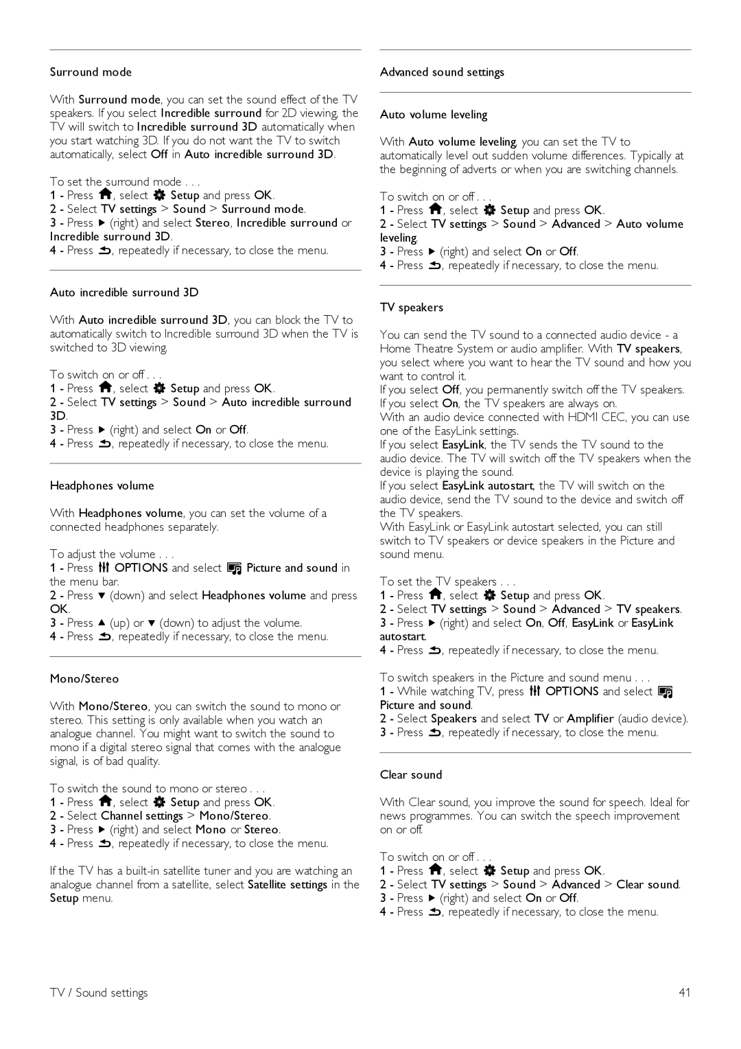 Philips 55PDL890, 46PDL890 user manual Surround mode 