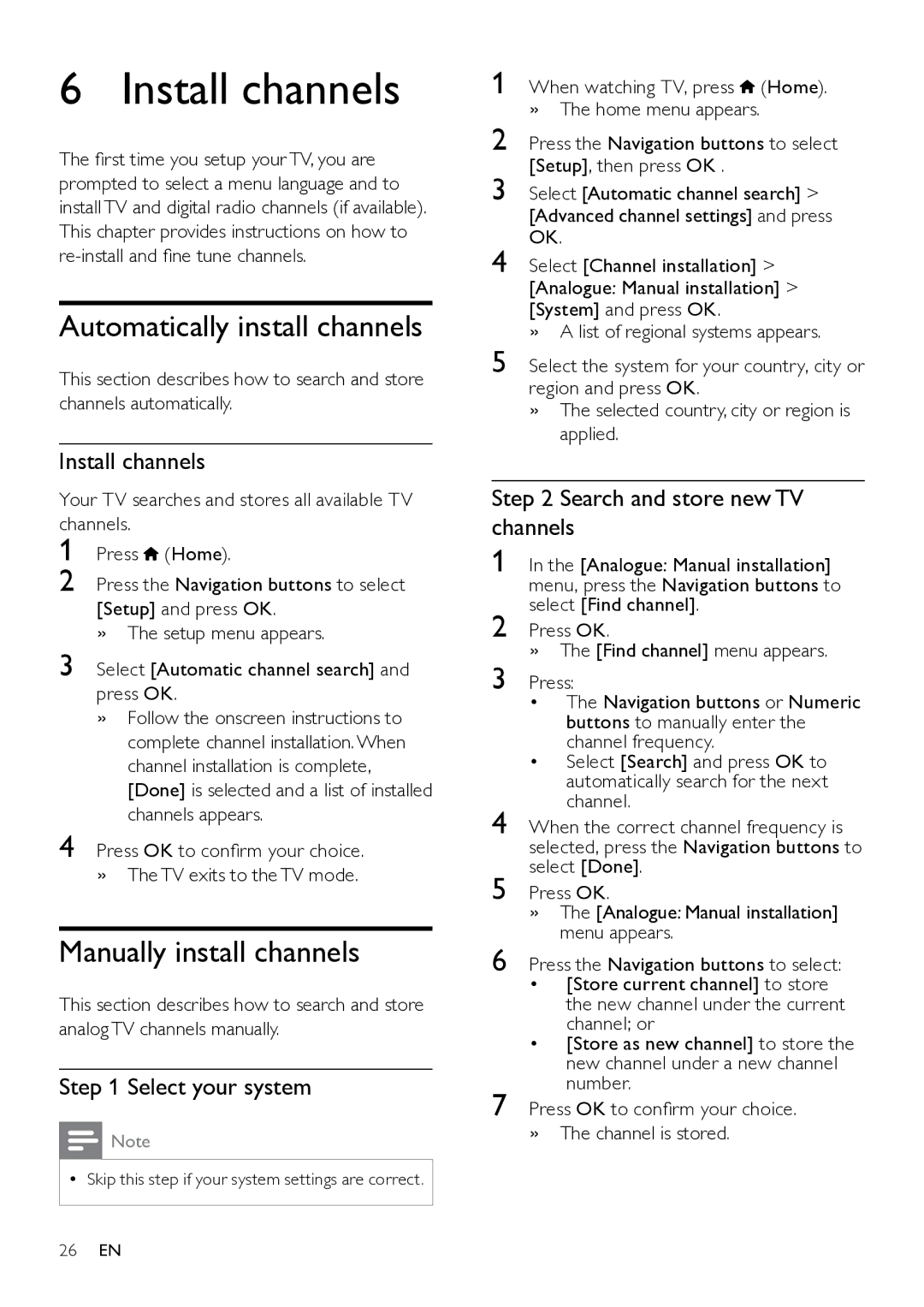 Philips 46PFL6605/98, 46PFL8605S/98 user manual Install channels, Automatically install channels, Manually install channels 