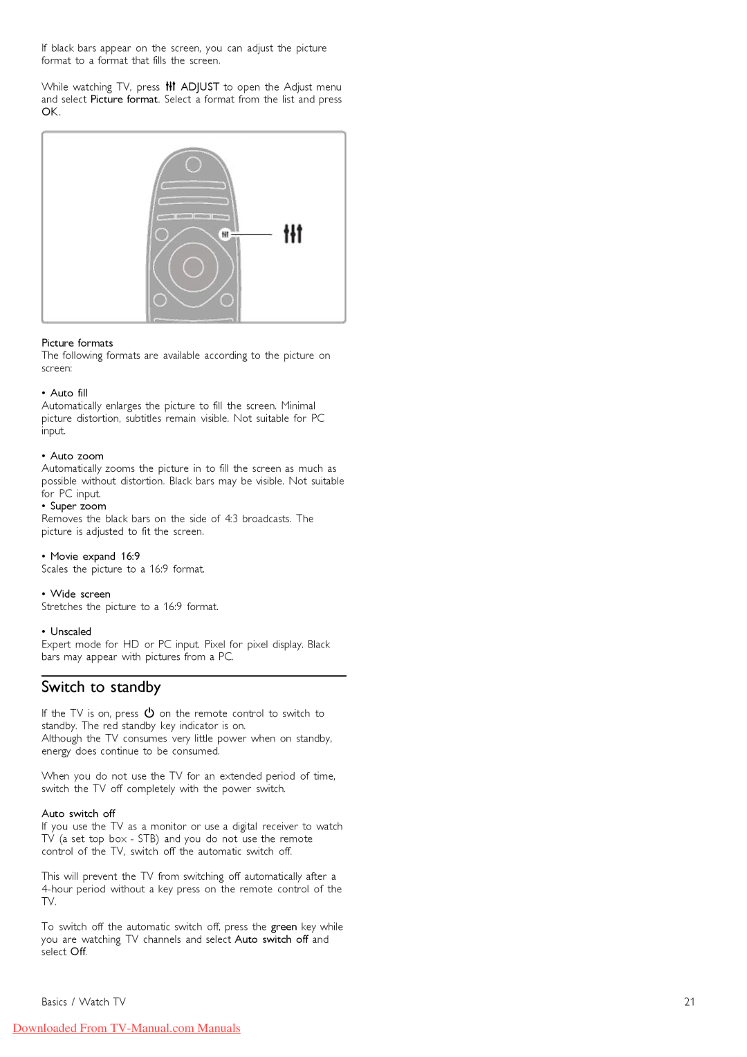 Philips 46PFL9706 manual Switch to standby 