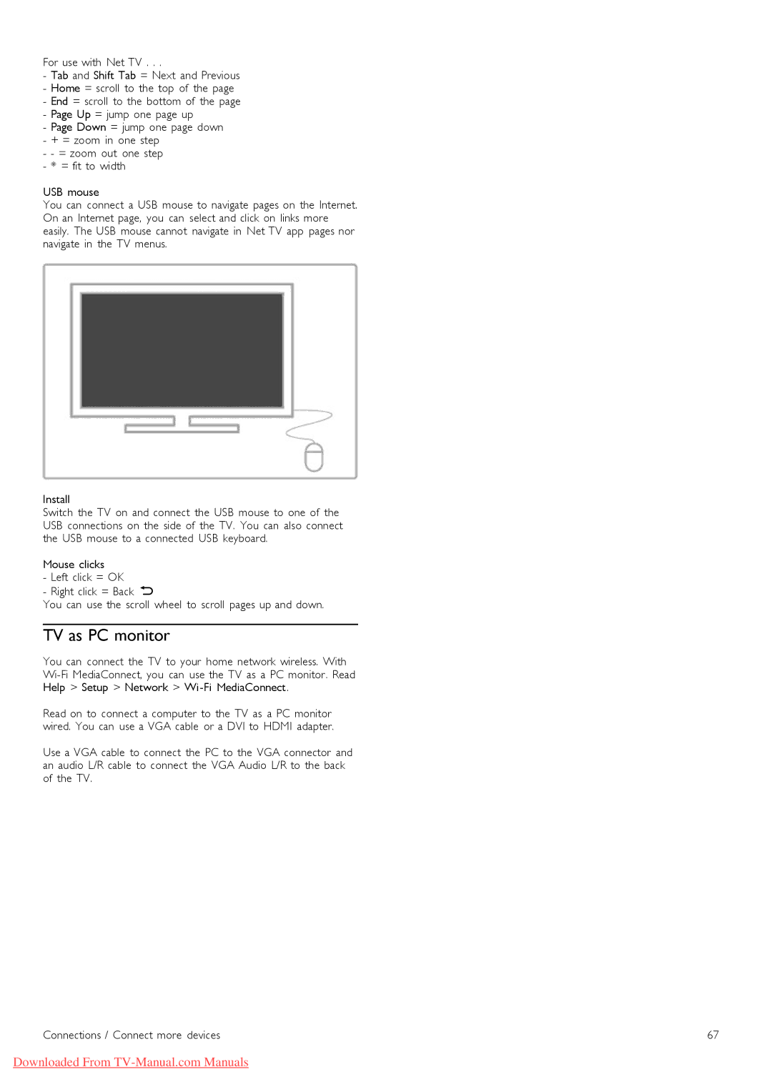 Philips 46PFL9706 manual TV as PC monitor 