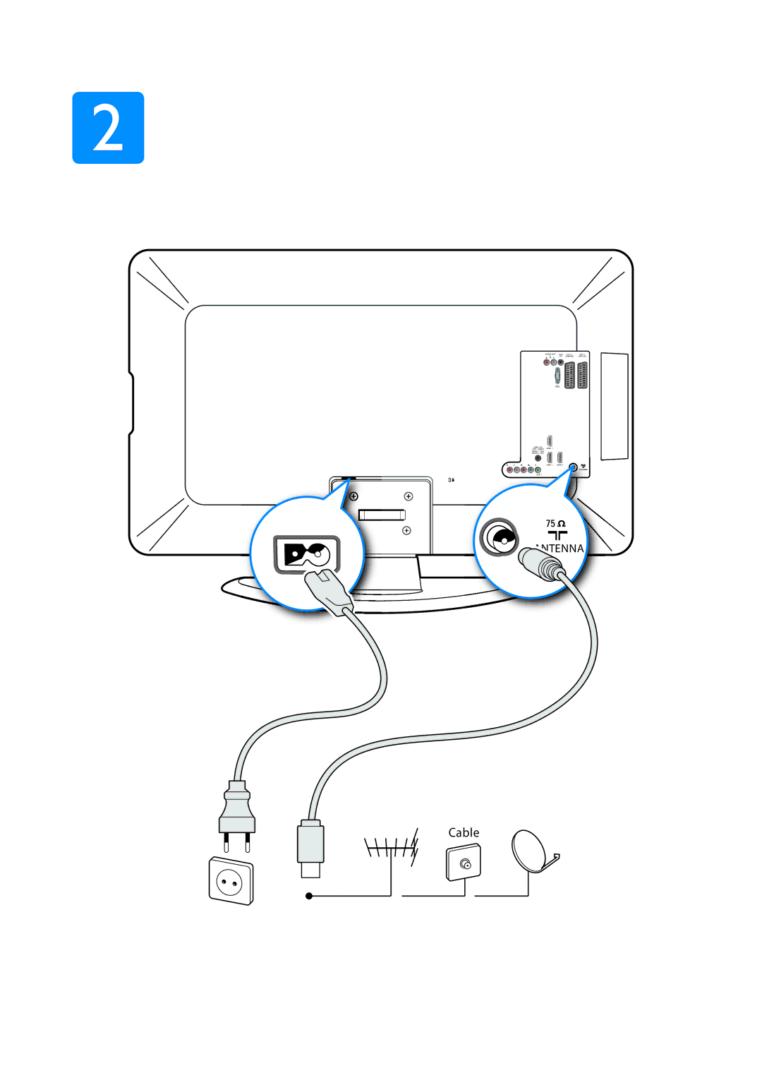 Philips 42PFL7404H, 47PFL5604H, 52PFL5604H, 37PFL5604H, 47PFL7404H, 52PFL7404H, 32PFL7404H manual Cable 